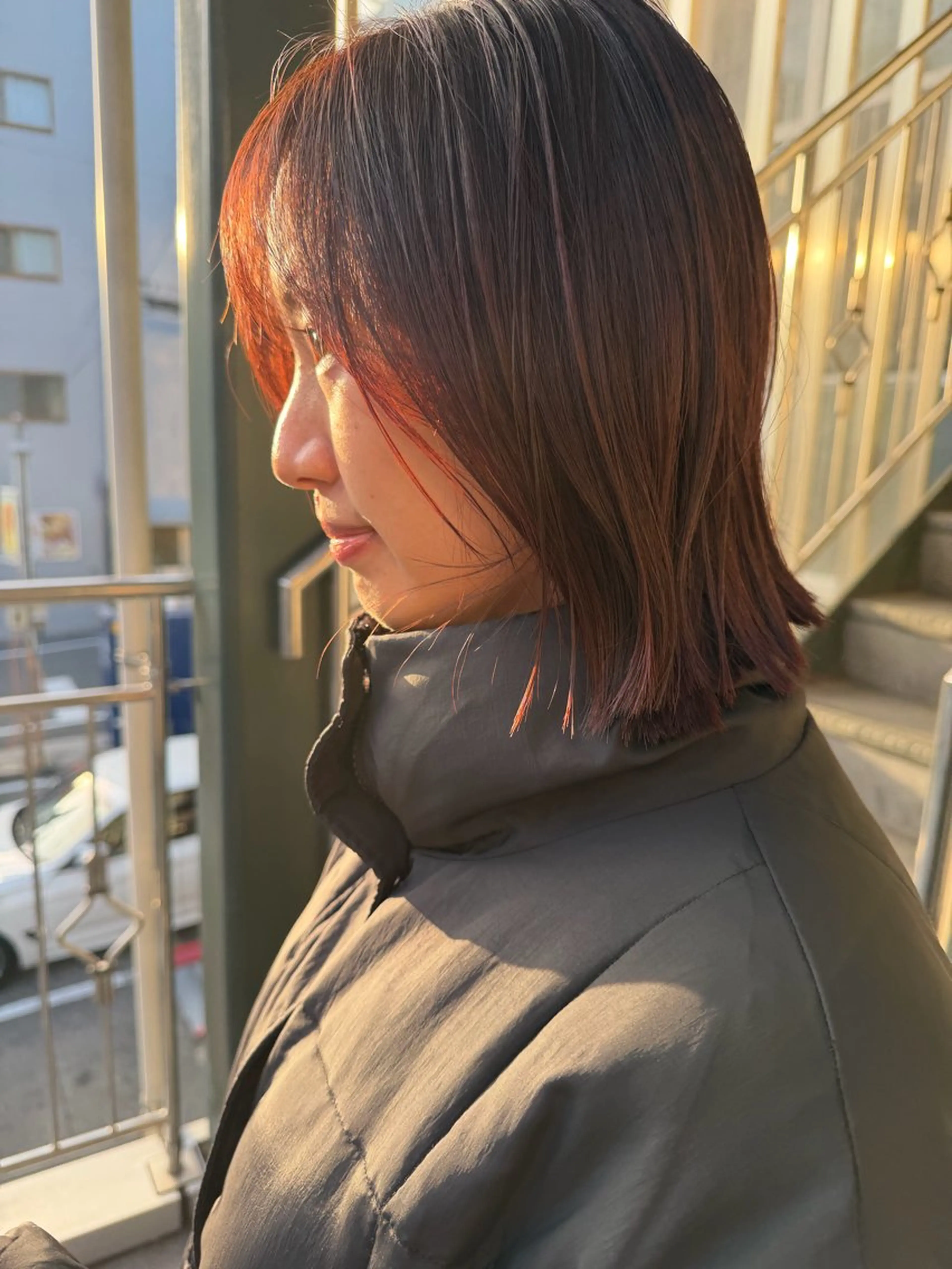 ミディアム カット ヘアカラー トリートメント 堀岡 さやかのヘアスタイル