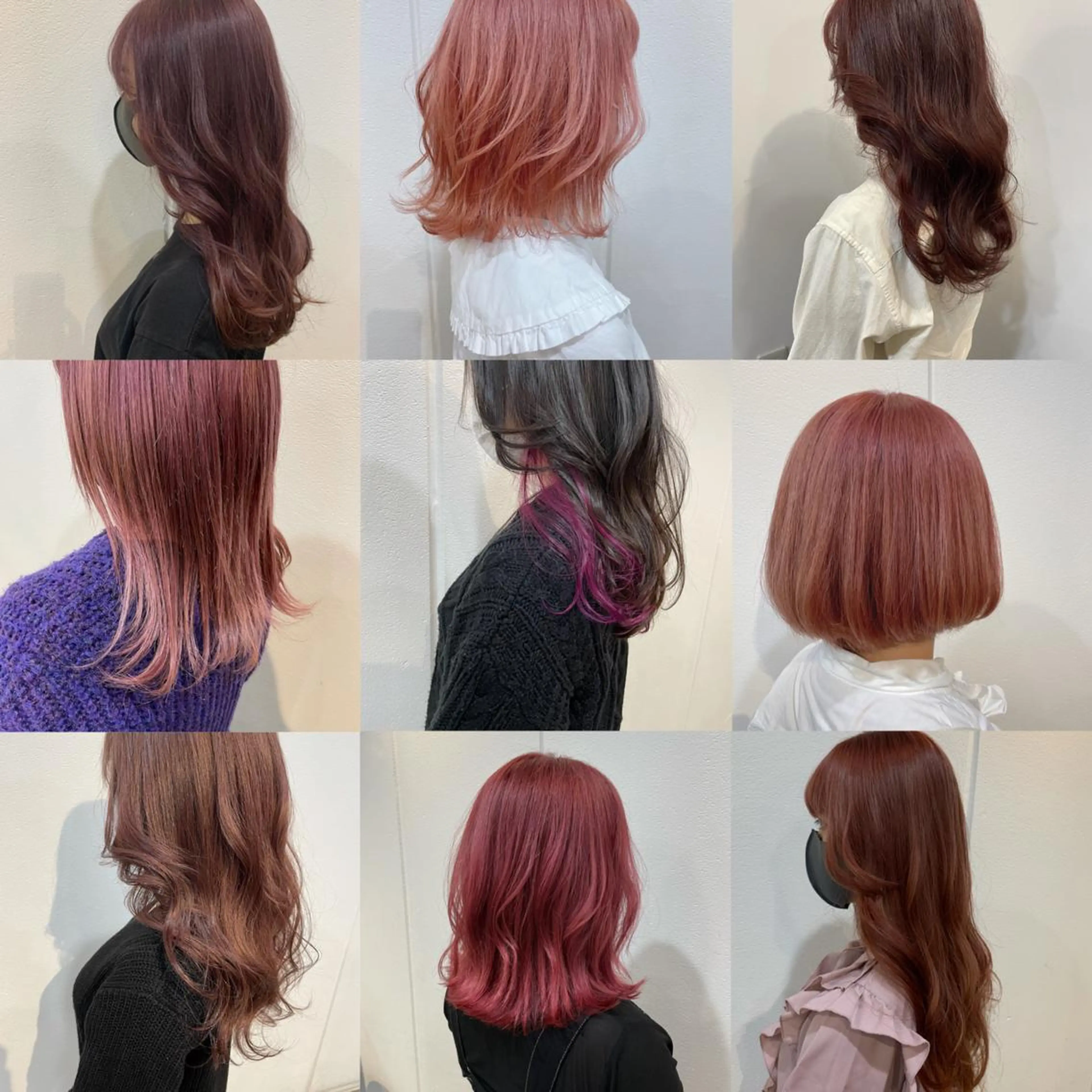 セミロング カラー ブリーチ ブリーチなしカラー ピンクカラー Lolonois梅田 /Okazaki:)のヘアスタイル