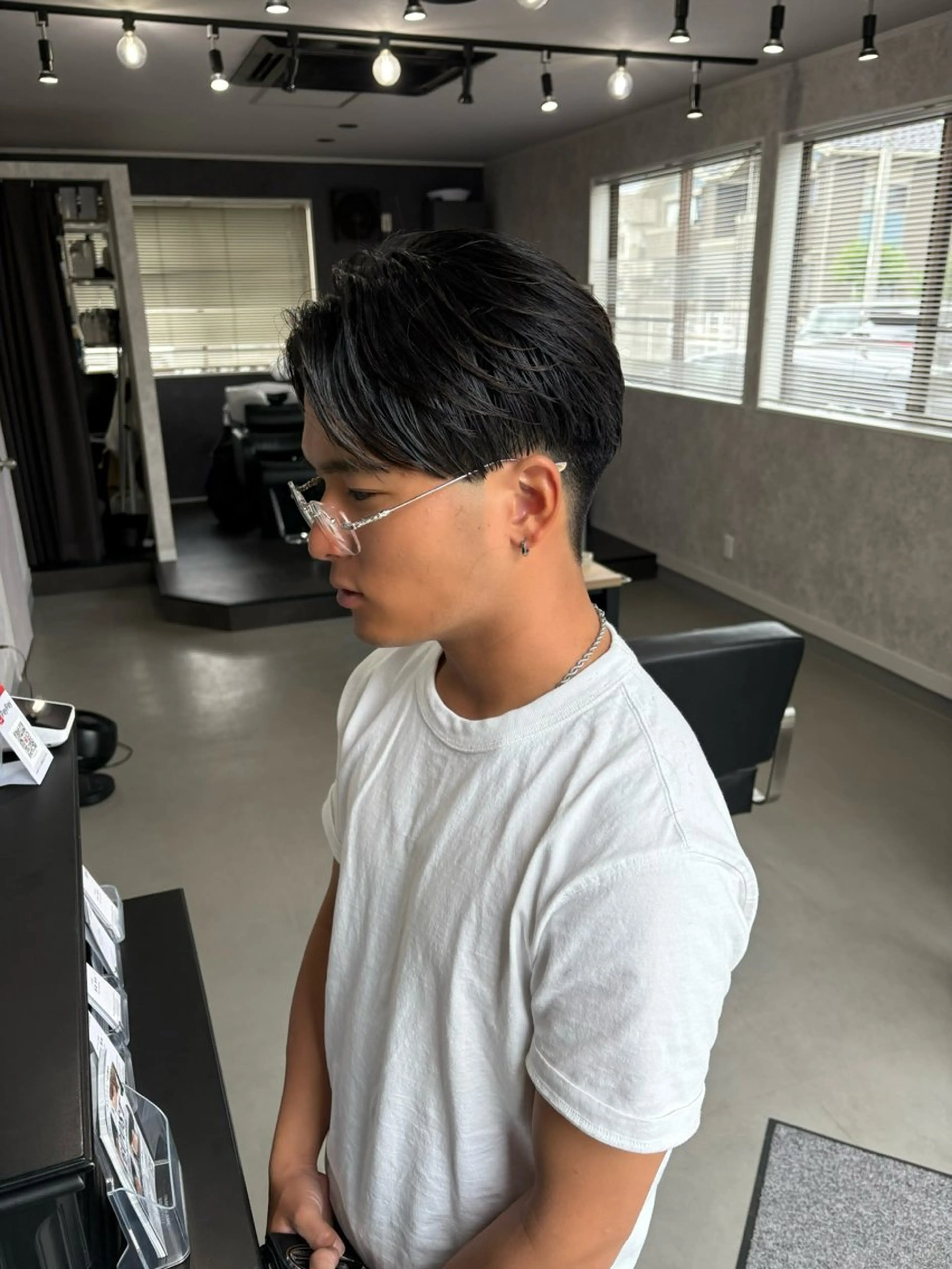 ショート メンズ オールバック センターパート 伸ばしかけ カット 浜松/メンズサロン/ Yuna🐈‍⬛🫧のヘアスタイル