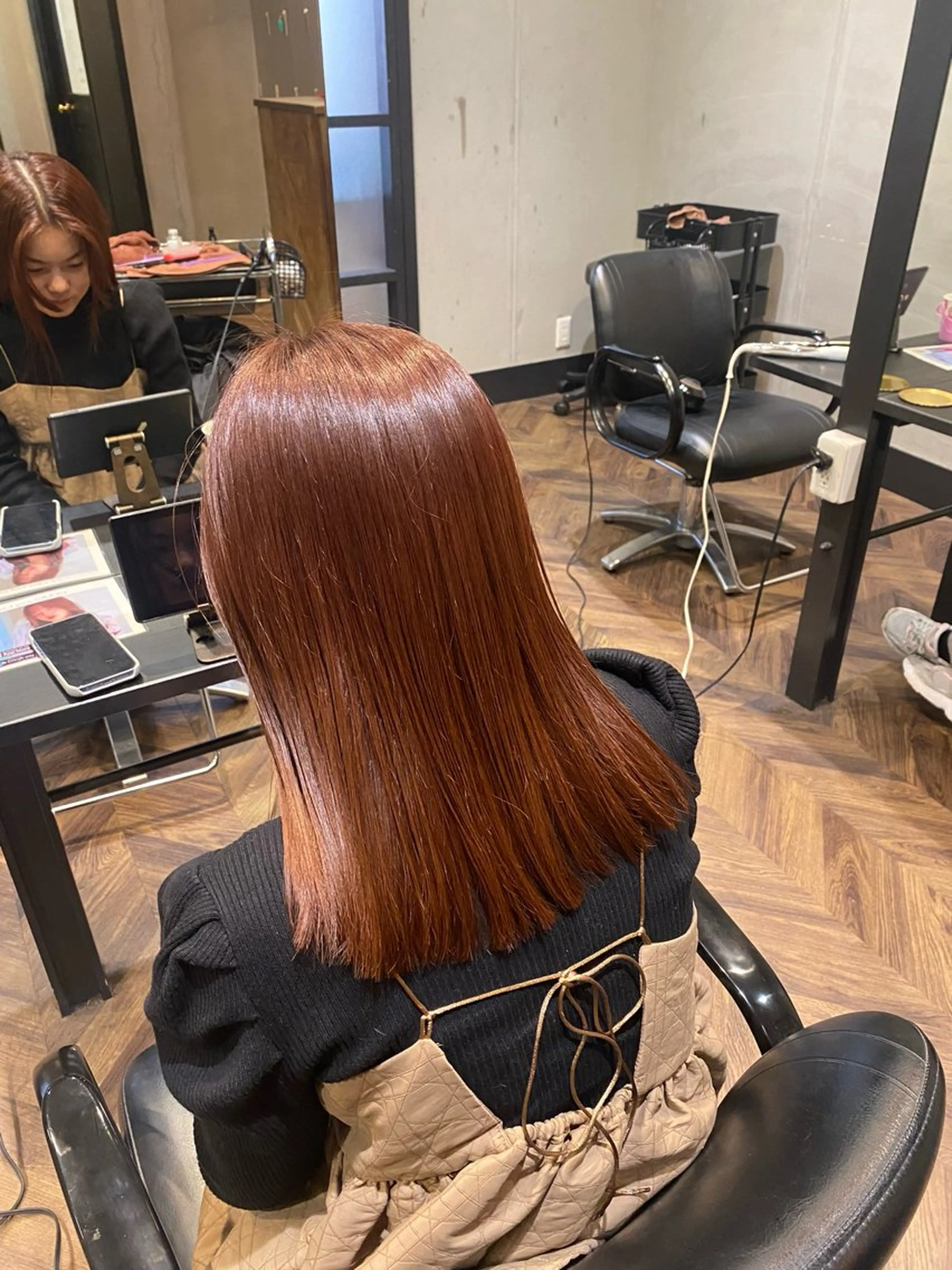 セミロング オレンジブラウン ヘアカラー angelica 🌸ayaka🌸のヘアスタイル