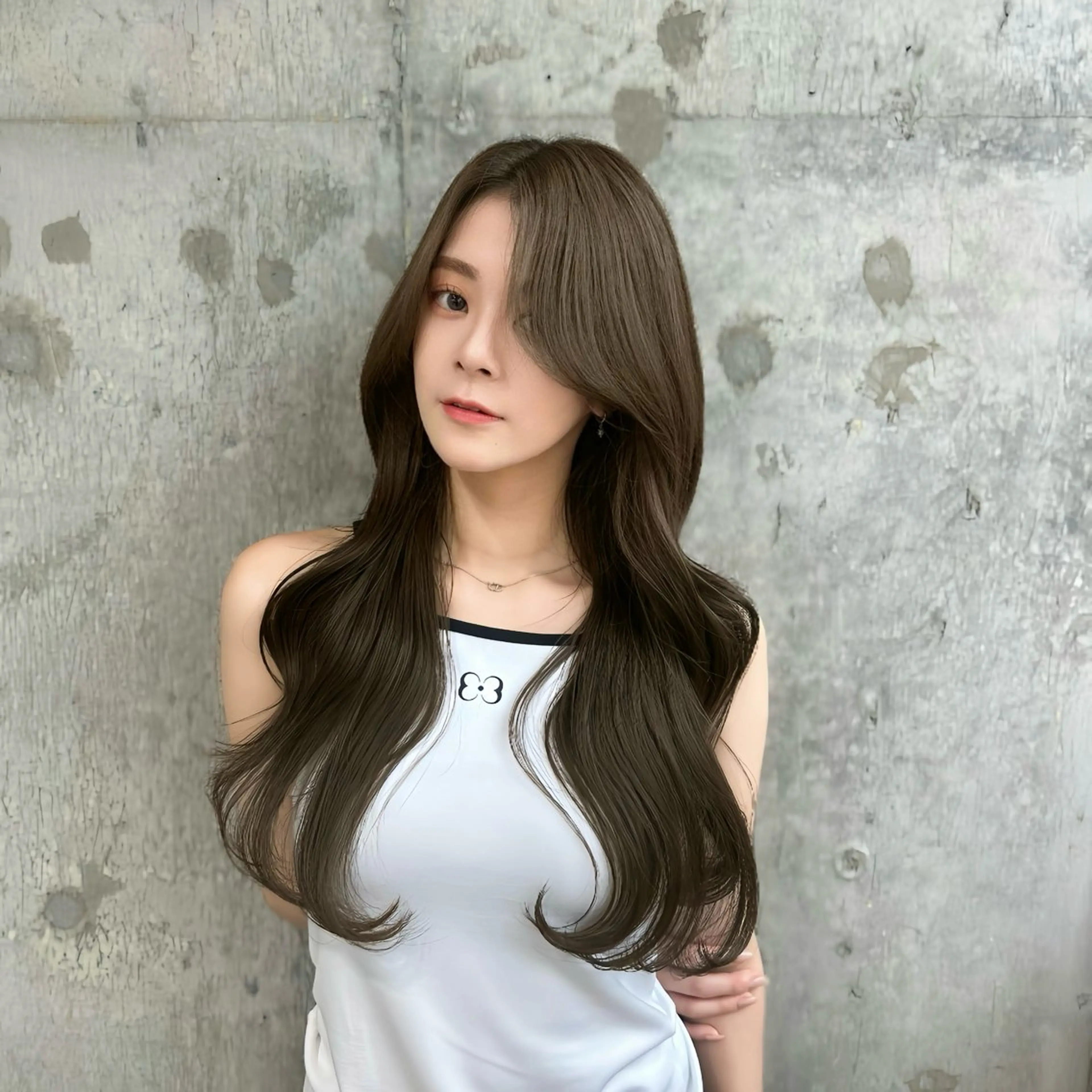 ロング 髪質改善 韓国風ヘア レイヤーカット 髪質改善/韓国ヘア レイヤー/新宿/ロミのヘアスタイル