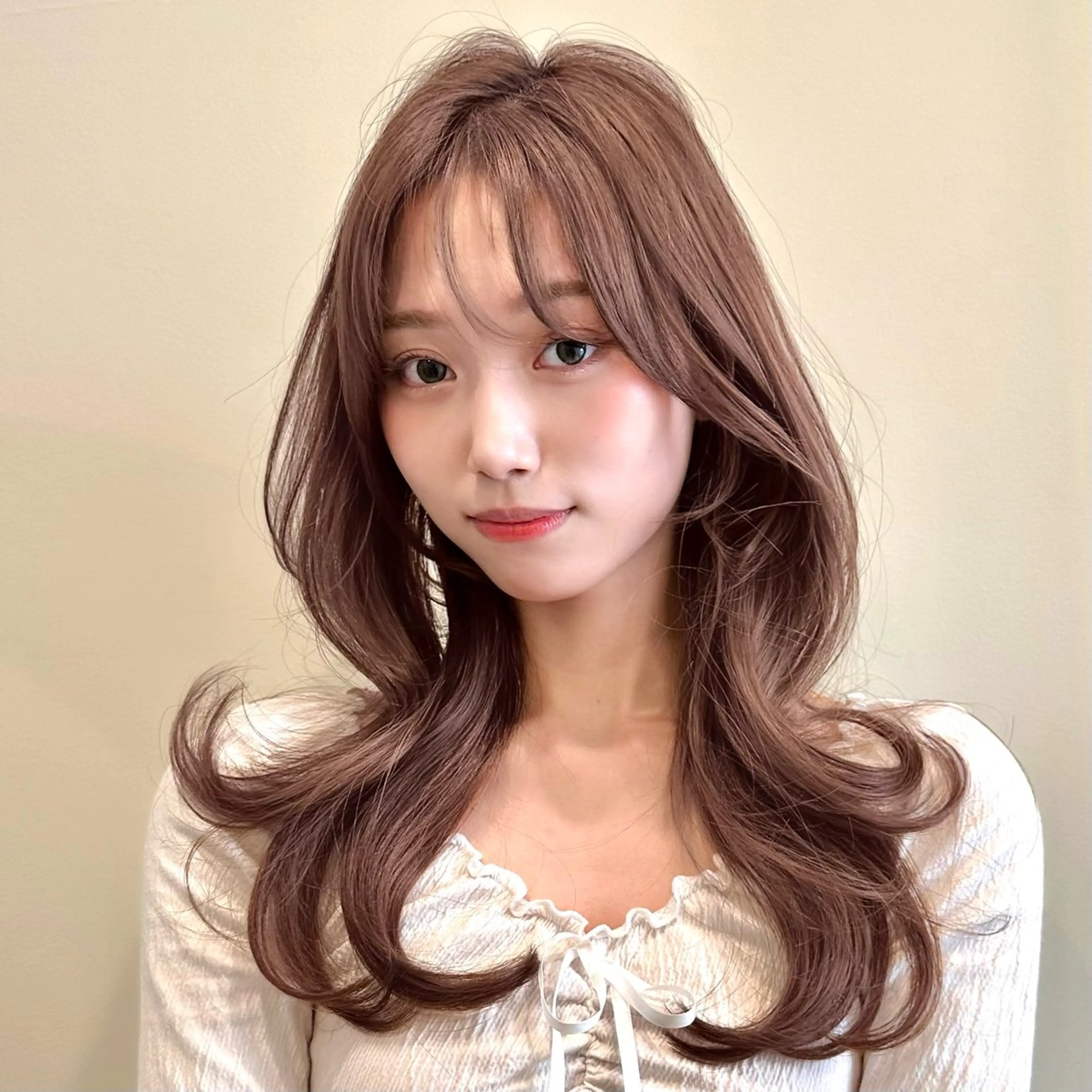 ロング カット ヘアカラー トリートメント 🌹ハッシュカット、 レイヤー韓国ヘア🌹のヘアスタイル