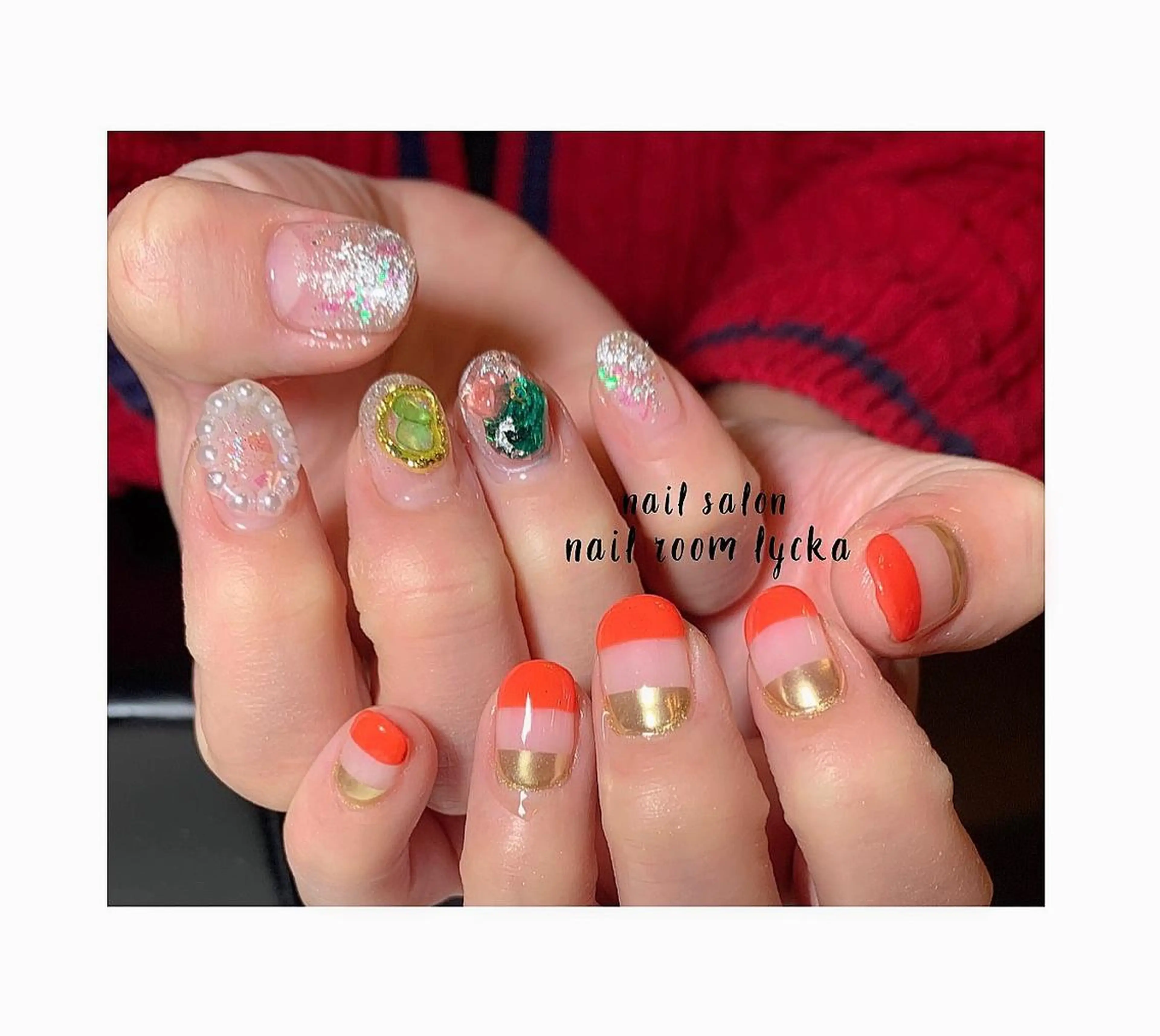 ネイル フラワーネイル ジェルネイル ミラーネイル ニュアンスネイル パラジェル ﾈｲﾙﾙｰﾑﾘｯｶ 𝐦𝐚𝐲𝐮のネイルデザイン