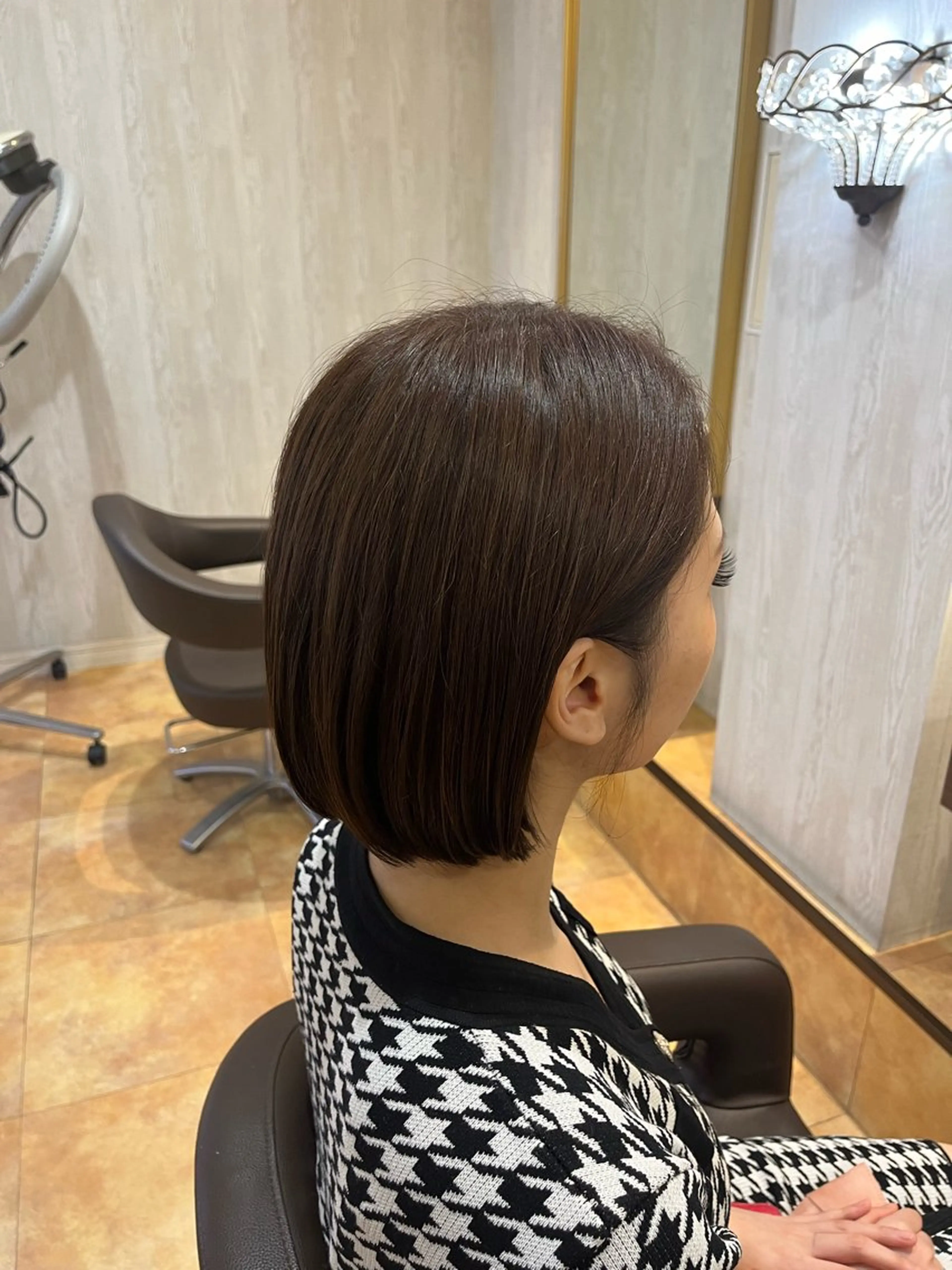 ショート カラー グレージュ ボブ カット ブリーチなしWカラー レイヤー/Rickyのヘアスタイル