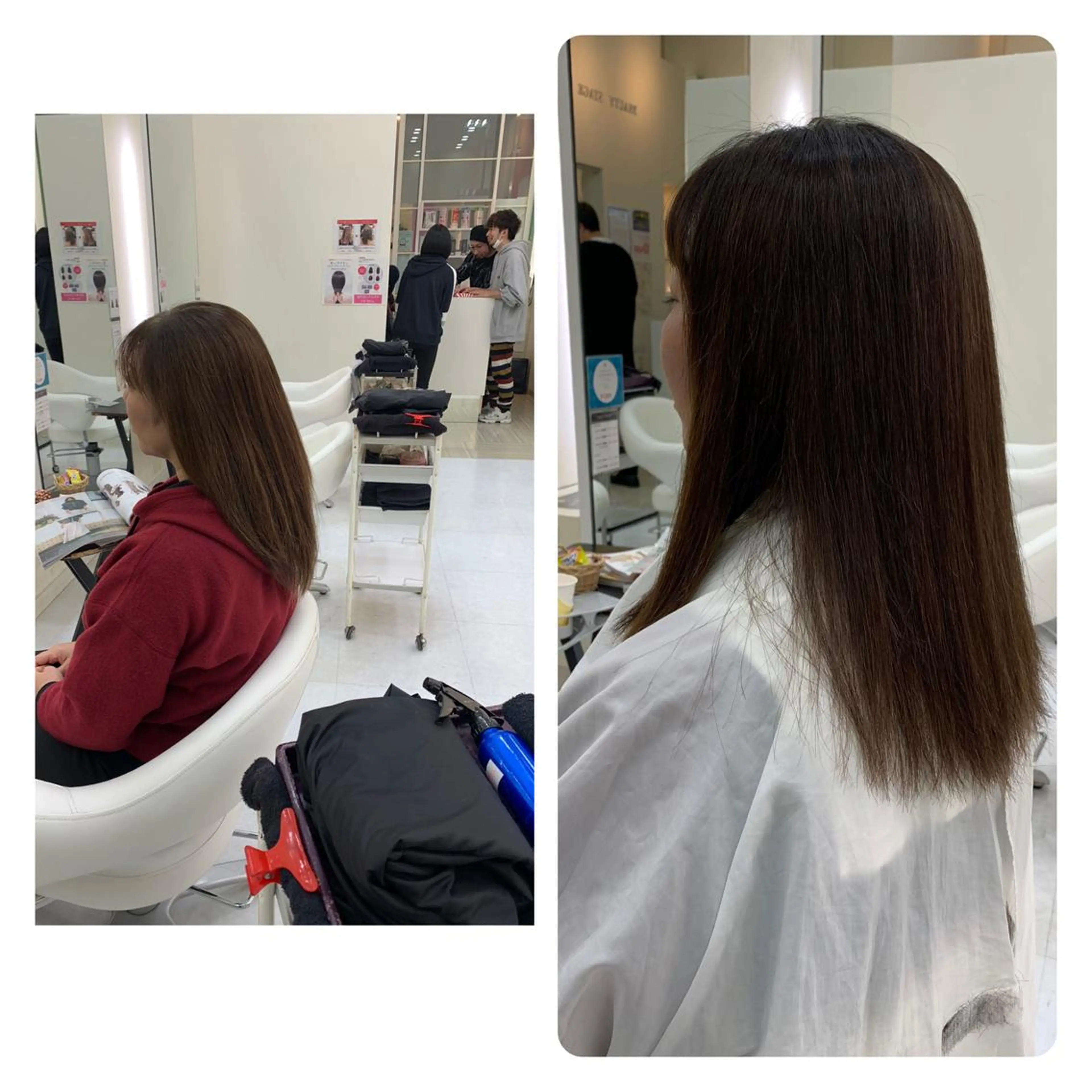 ミディアム カラー アッシュ 縮毛矯正 丹野 圭太のヘアスタイル