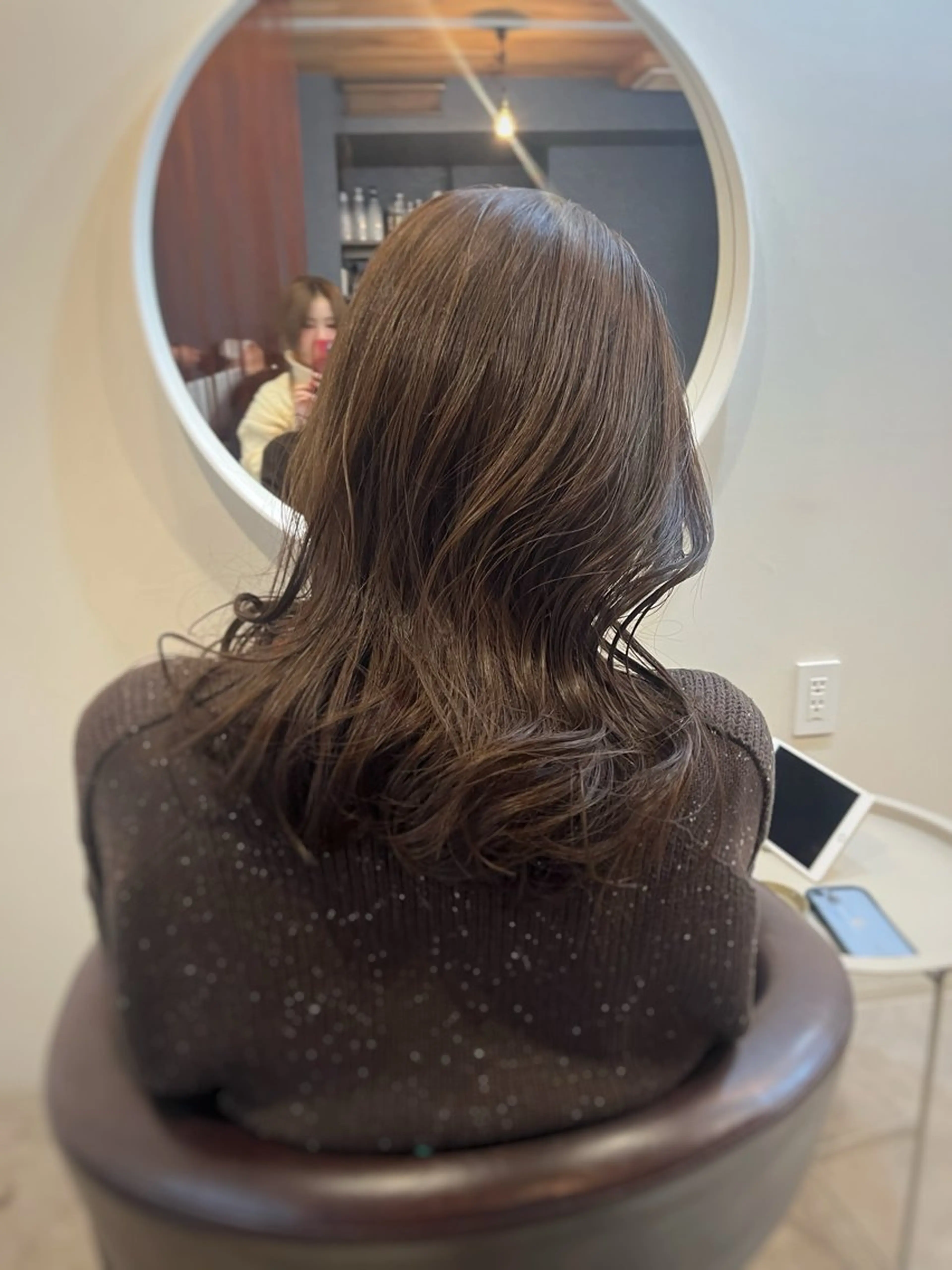 セミロング カラー カット ヘアカラー トリートメント 下石怜子/レイヤー/ 透明感カラーのヘアスタイル