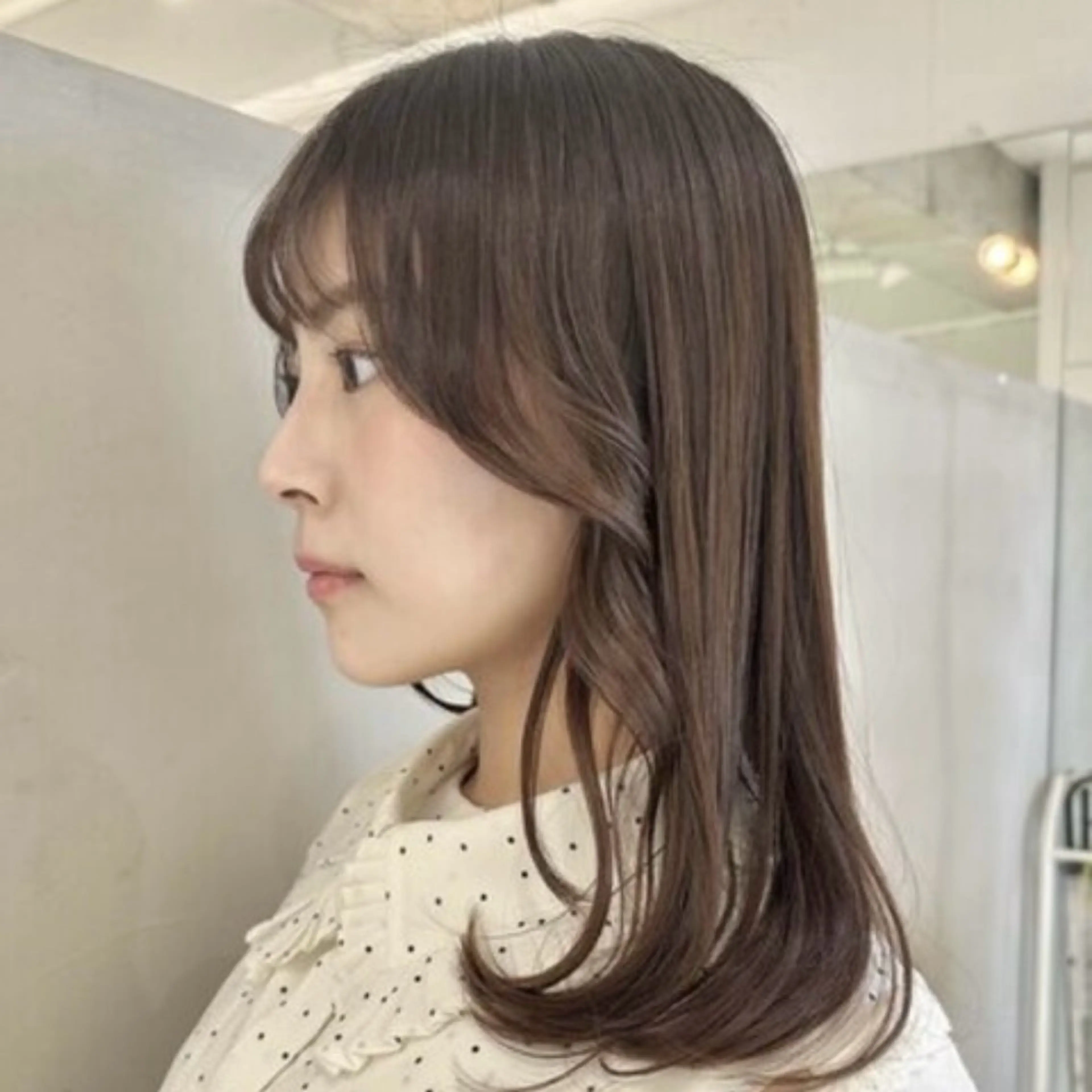 セミロング カラー カット ヘアカラー トリートメント ヘッドスパ ヘアセット 地毛風/グレージュ よしだひろのじょうのヘアスタイル