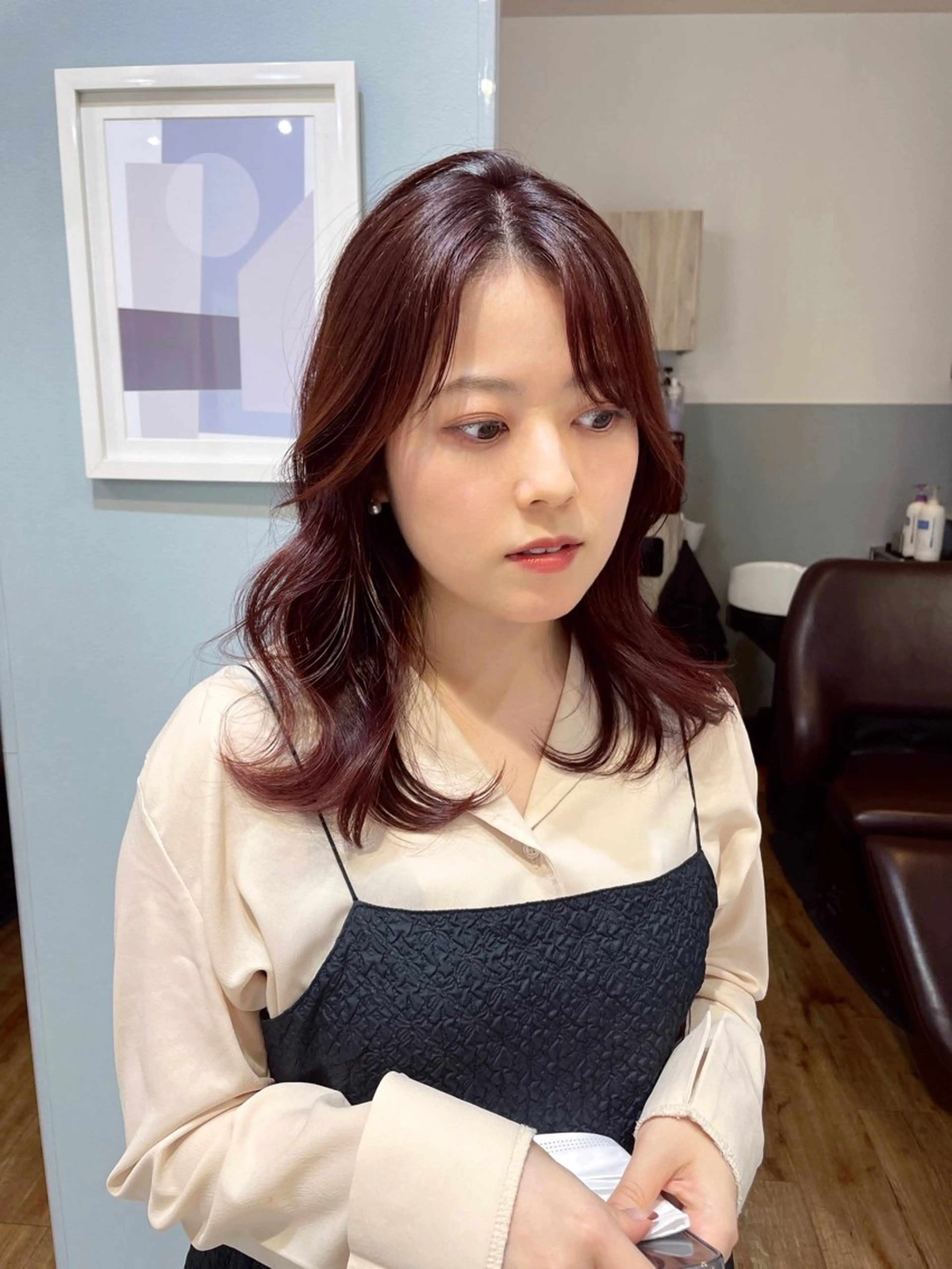 セミロング 女性スタイリスト専門サロン Zina 天神西通り所属・艶髪韓国ヘア MANAMI🎀のヘアスタイル