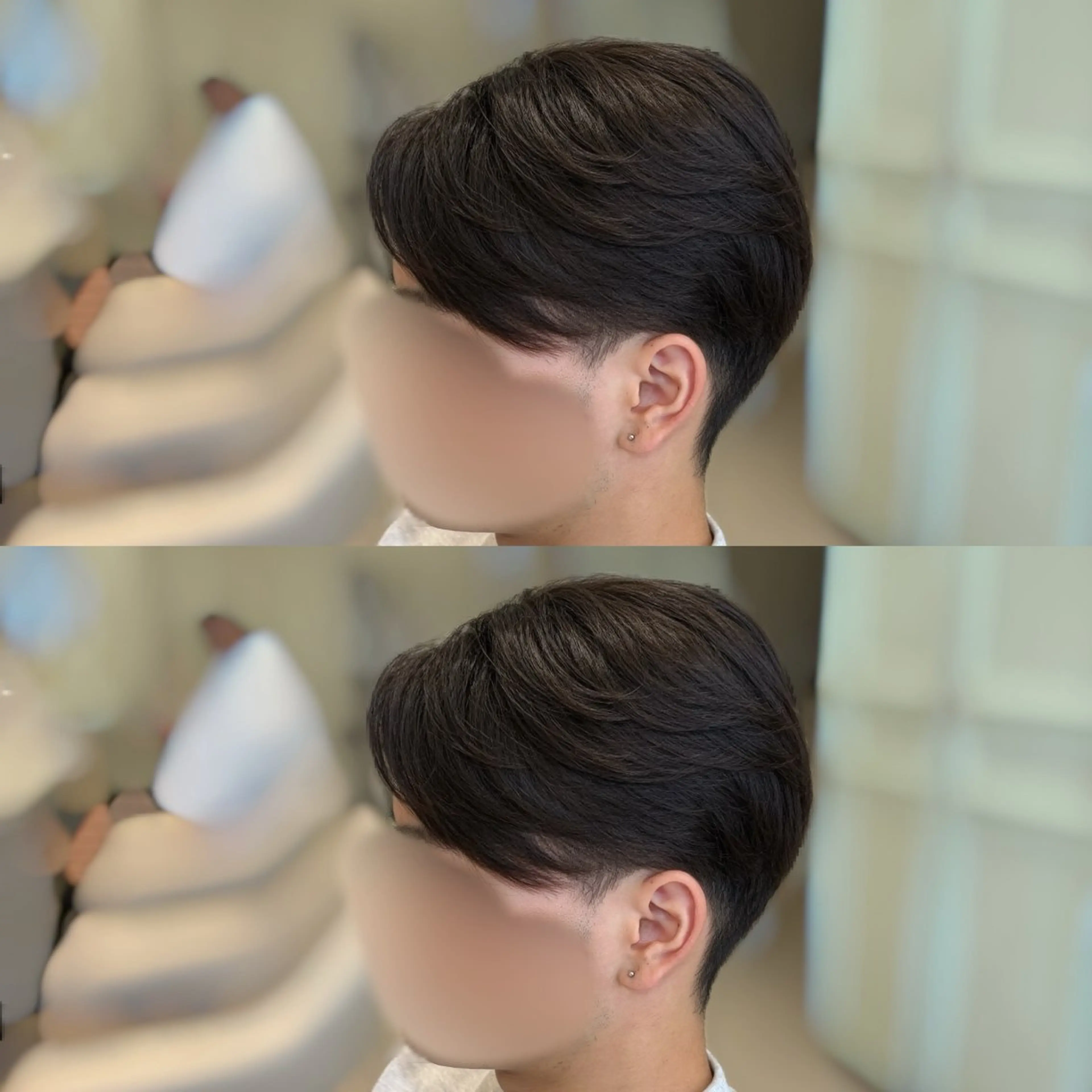 メンズ カット 縮毛矯正 センターパート 川島爽楽のヘアスタイル