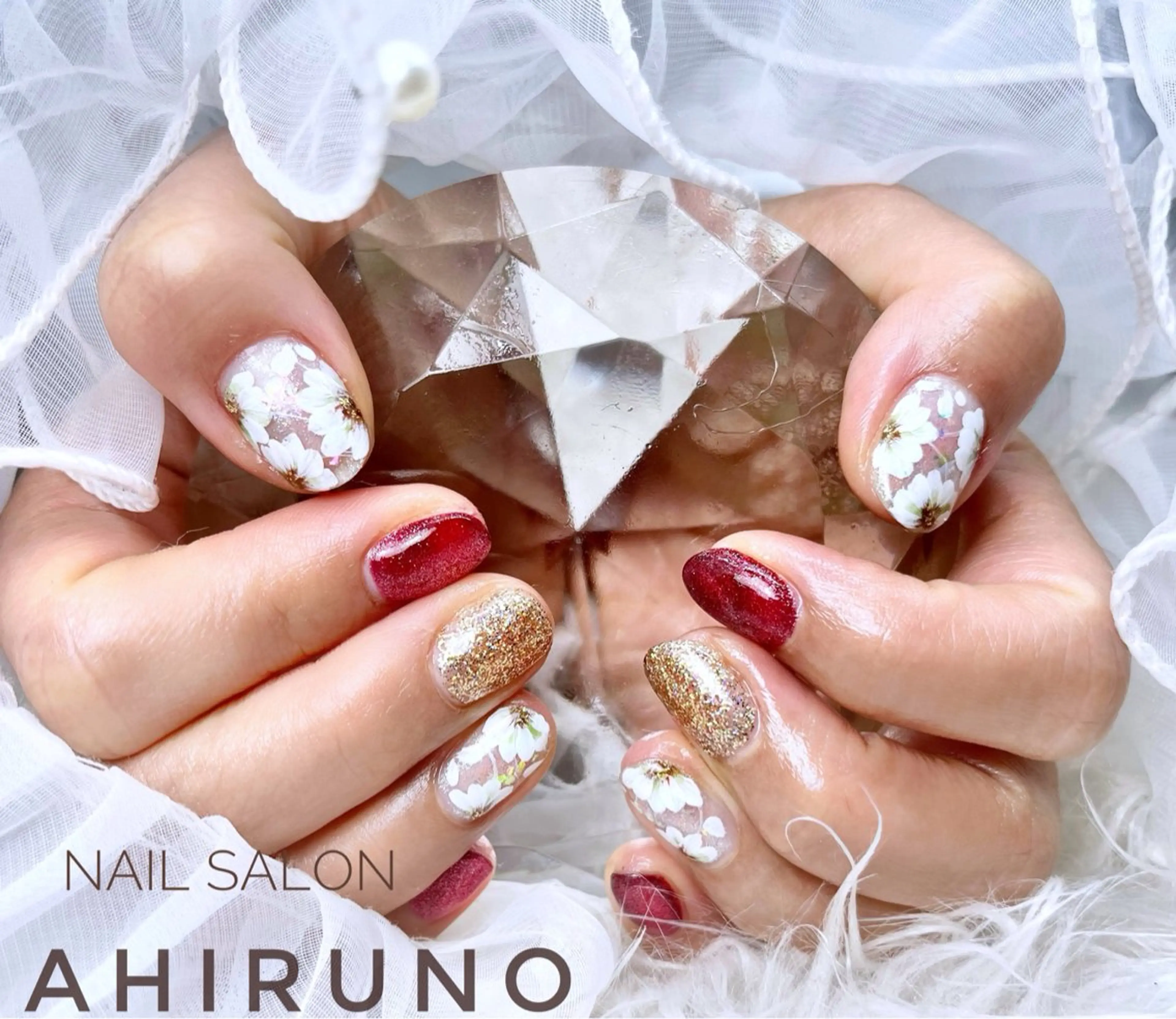 ネイル フラワーネイル マグネットネイル ワンカラーネイル ａｈｉｒｕｎｏ ✿ ｙｕiのネイルデザイン