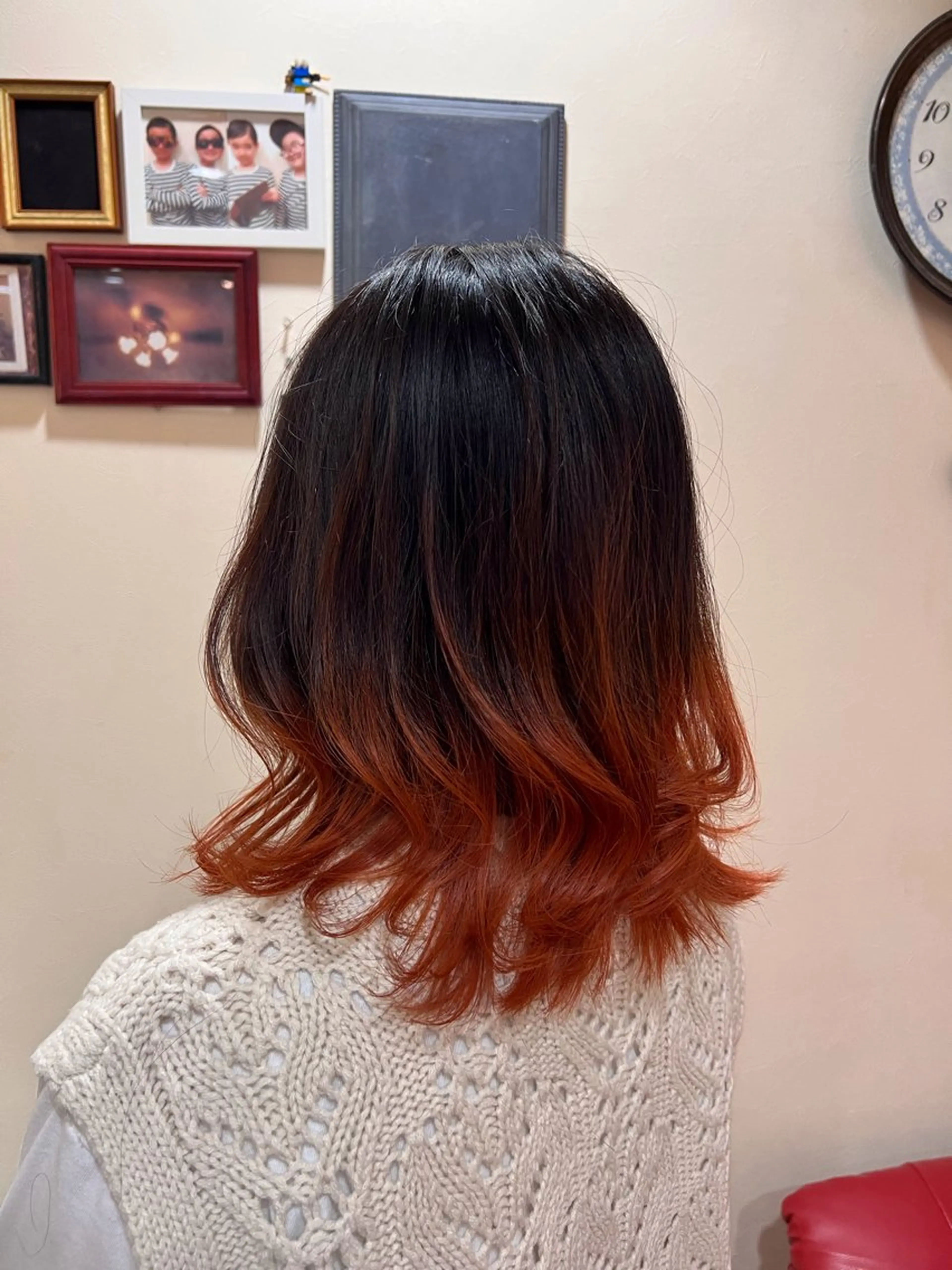 ミディアム カラー オレンジ hair&space velon所属・韓国スタイル🫧 サーシャのヘアスタイル