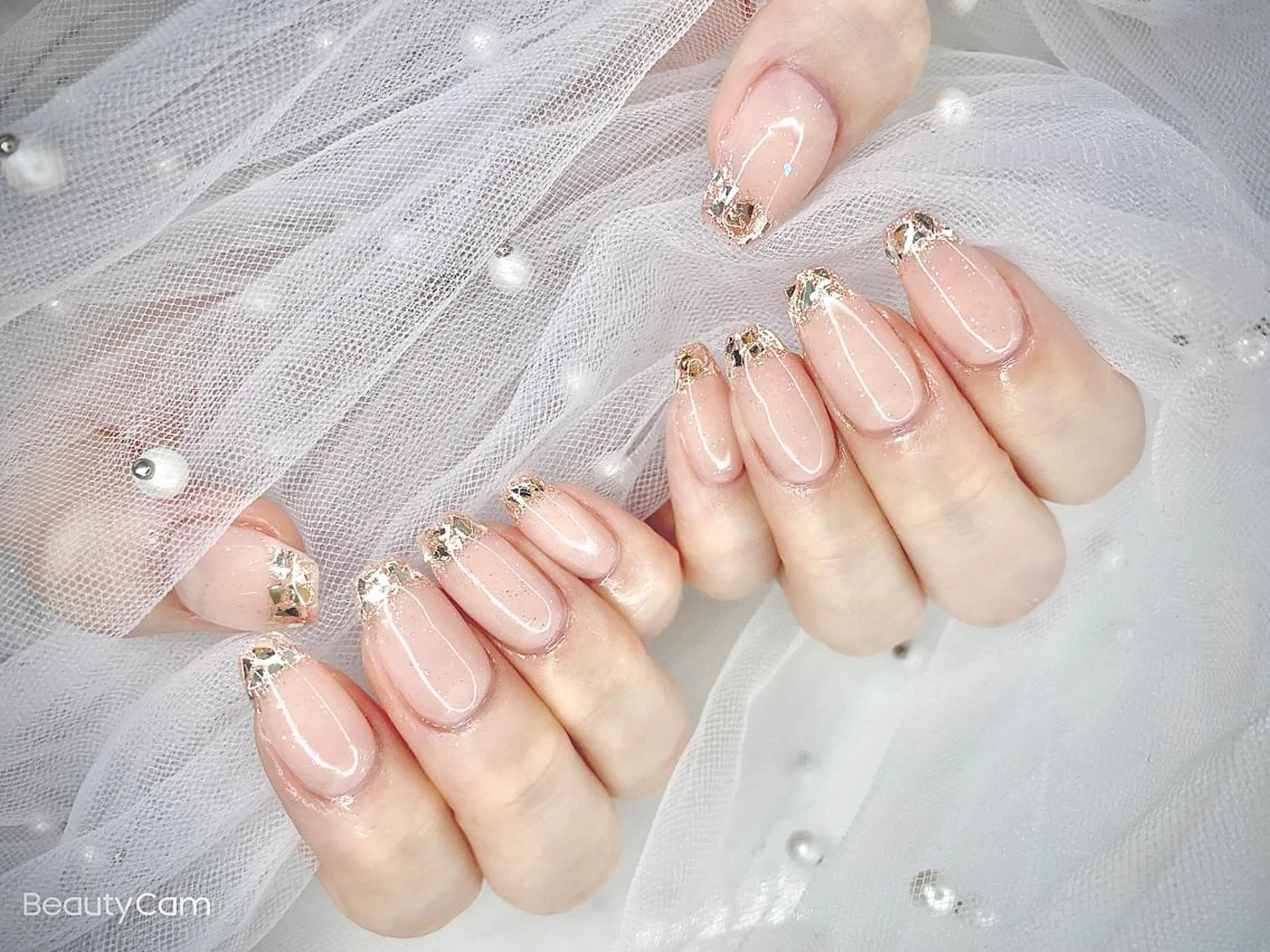 ネイル I-nailロング /ワンホン/キラキラのネイルデザイン