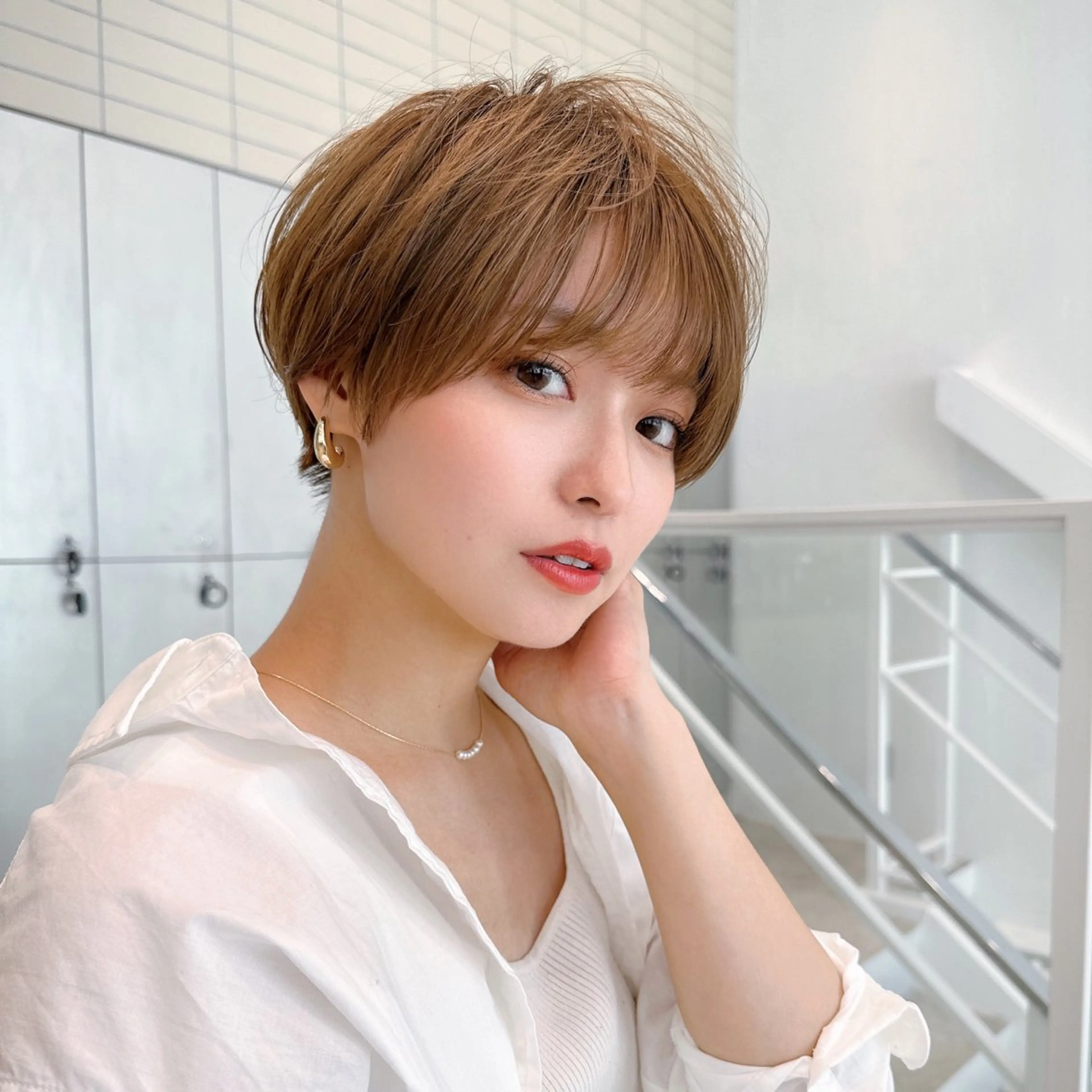 ショート カラー ブリーチなし/暖色/ 透明感/ririkaのヘアスタイル