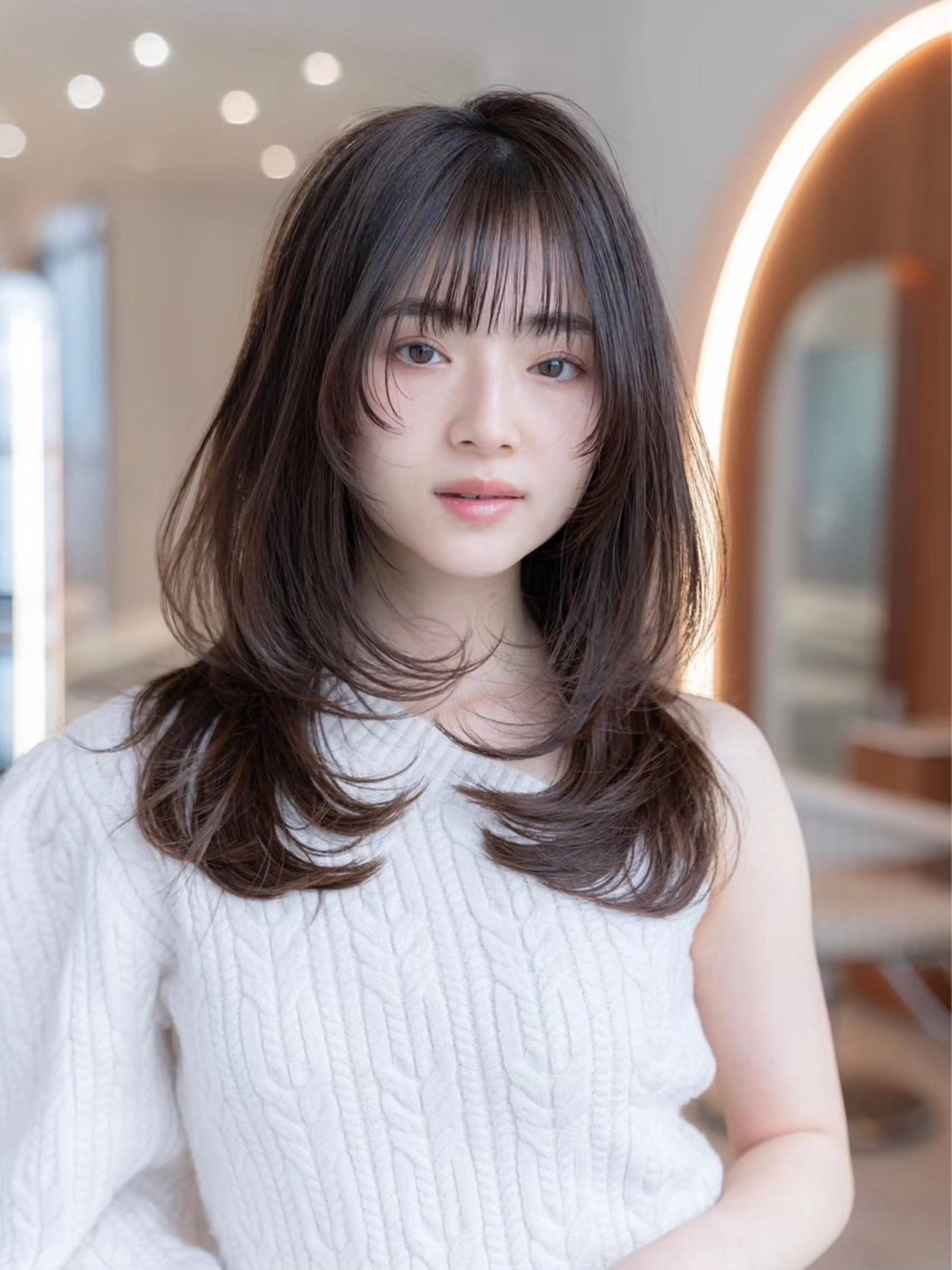 ミディアム カラー 渋谷/レイヤーボブ・ 韓国ボブ特化/楓のヘアスタイル