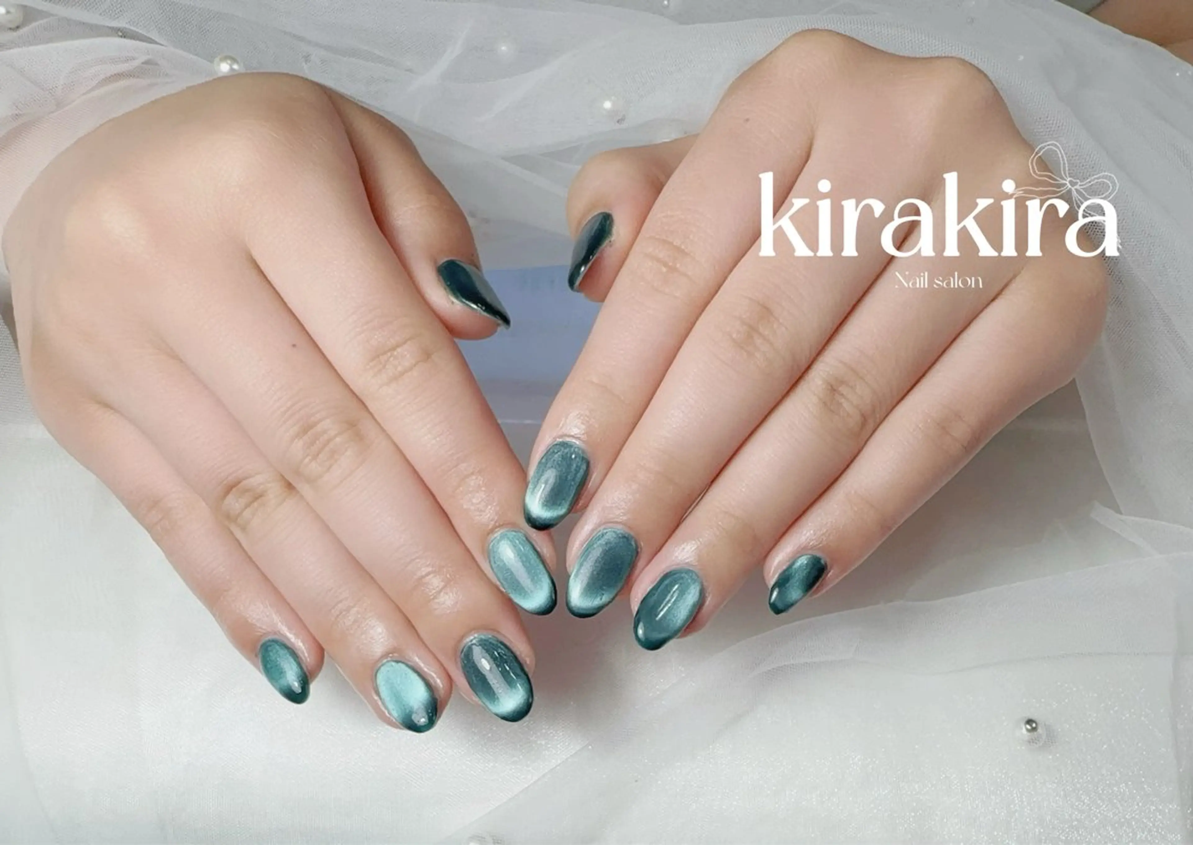 ネイル フットネイル フレンチネイル マグネットネイル 夏ネイル Kirakira Nail salonのネイルデザイン