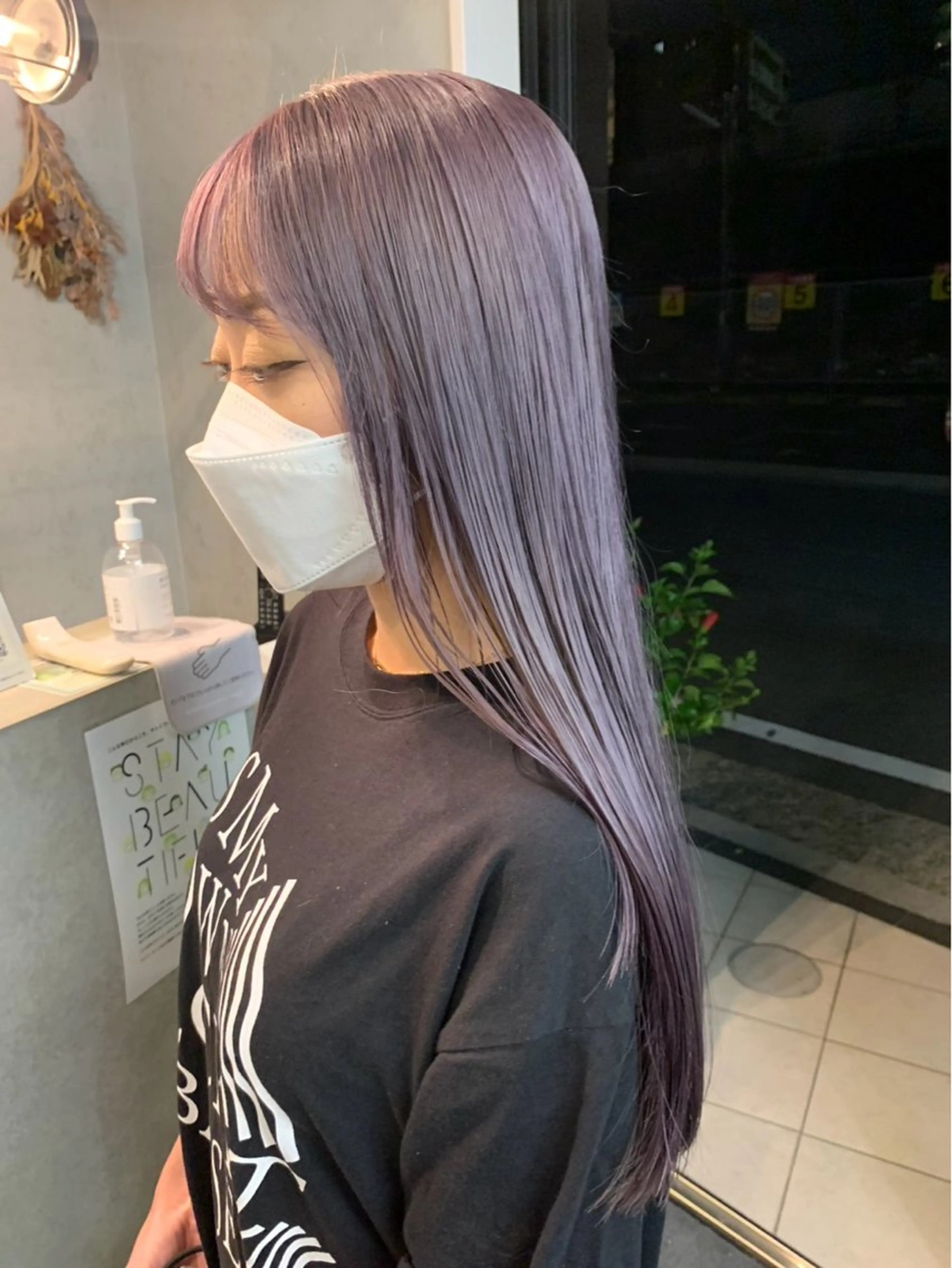 カラー ヘアカラー 博多ブリーチ× 透明感/縮毛矯正のヘアスタイル