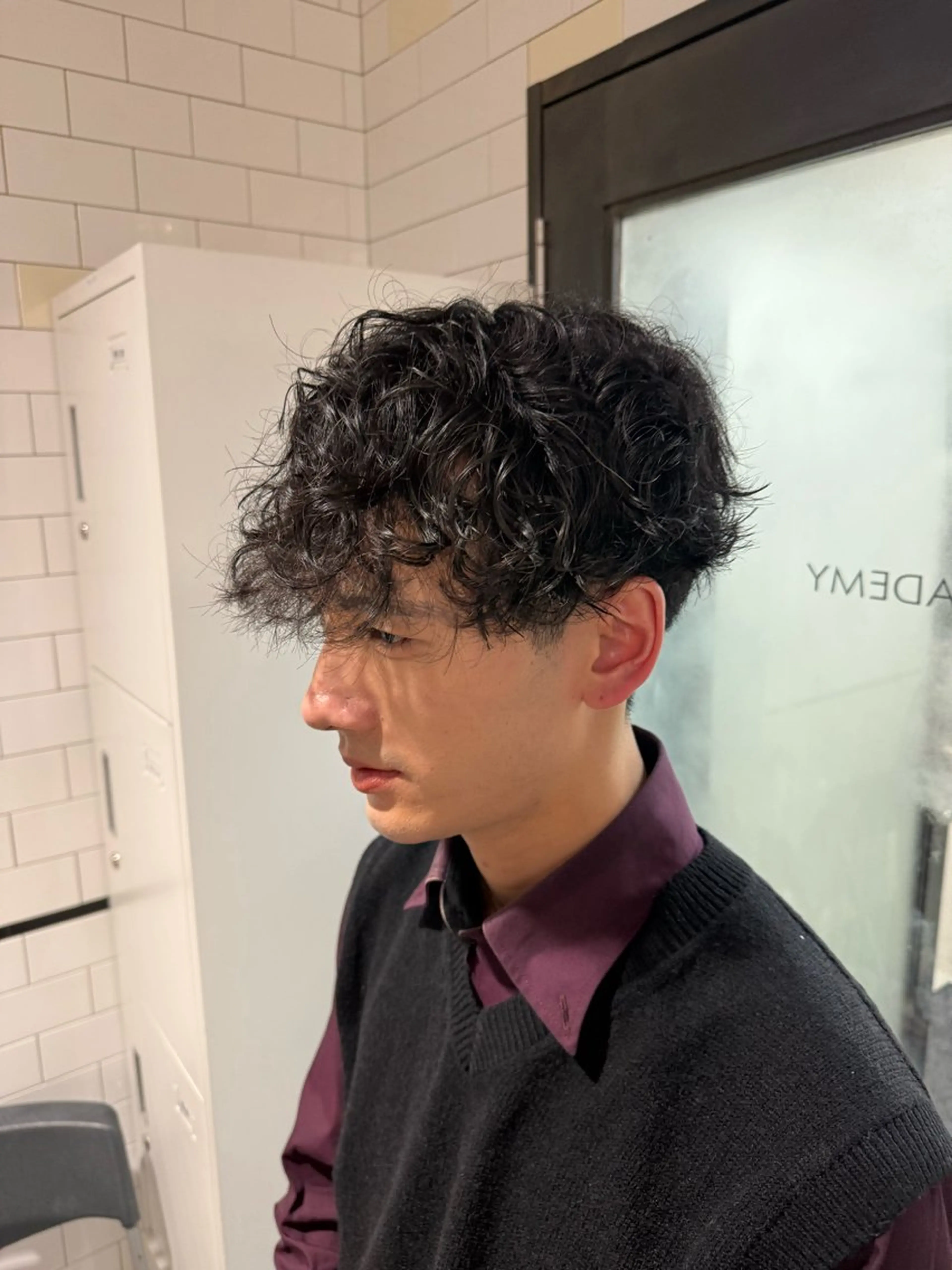 メンズ カット パーマ トリートメント カラー/パ ーマ/松野和志のヘアスタイル