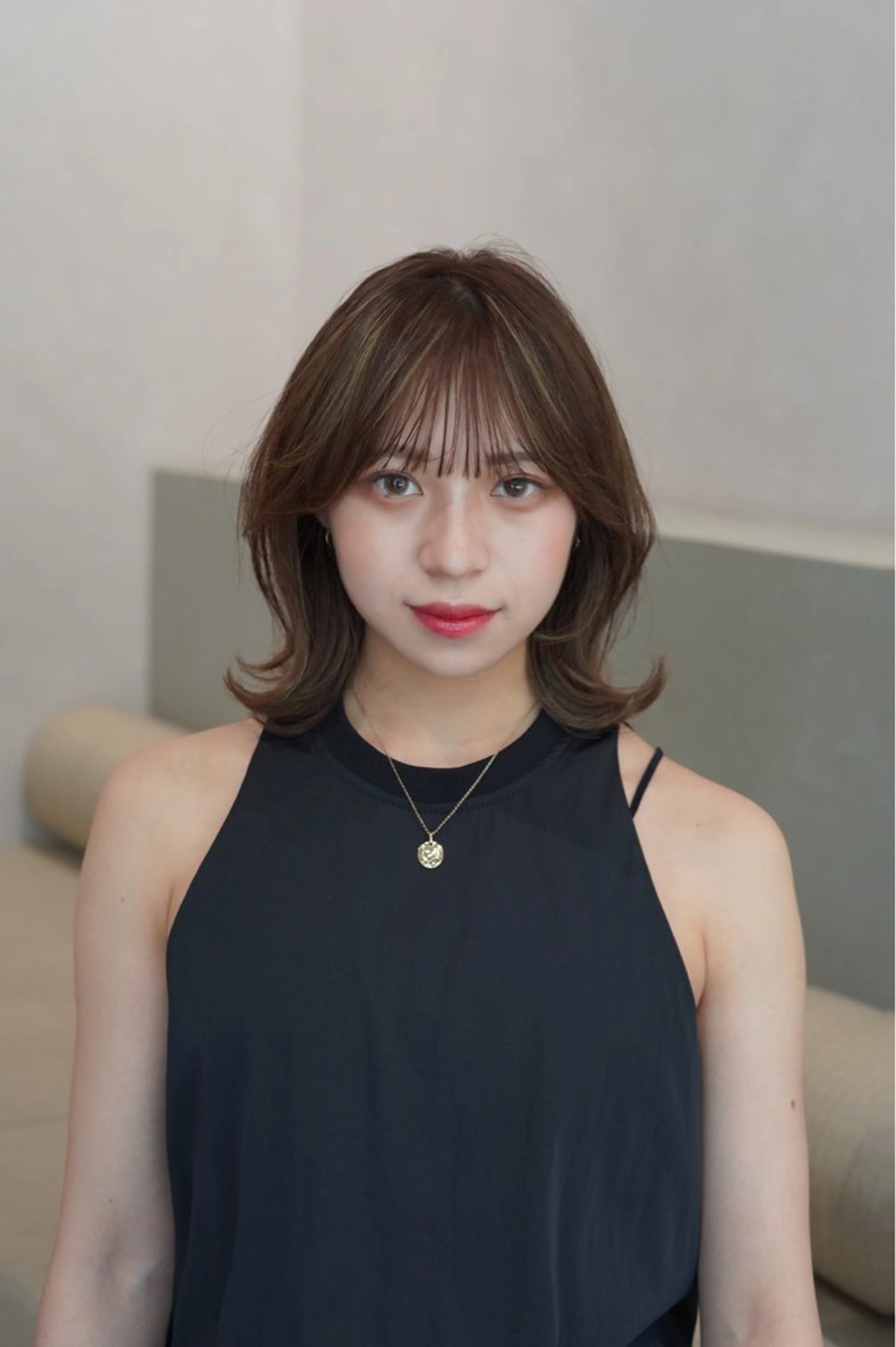 ミディアム 髪質改善 縮毛矯正 カット ヘアカラー トリートメント レイヤーカット/ くびれヘア佐藤大空のヘアスタイル