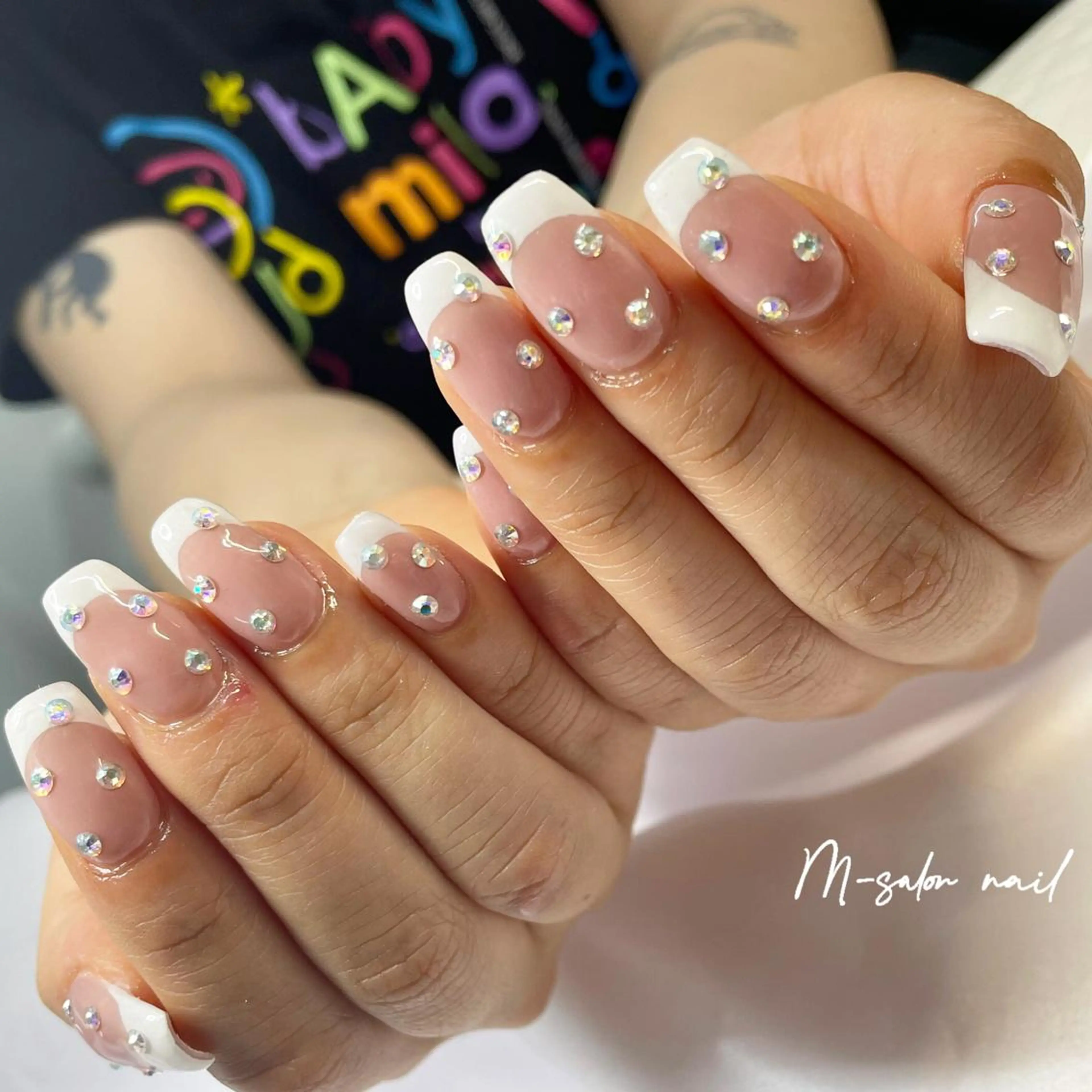 ネイル フレンチネイル ハンドネイル 韓国/網紅/パーツ M-salonのネイルデザイン