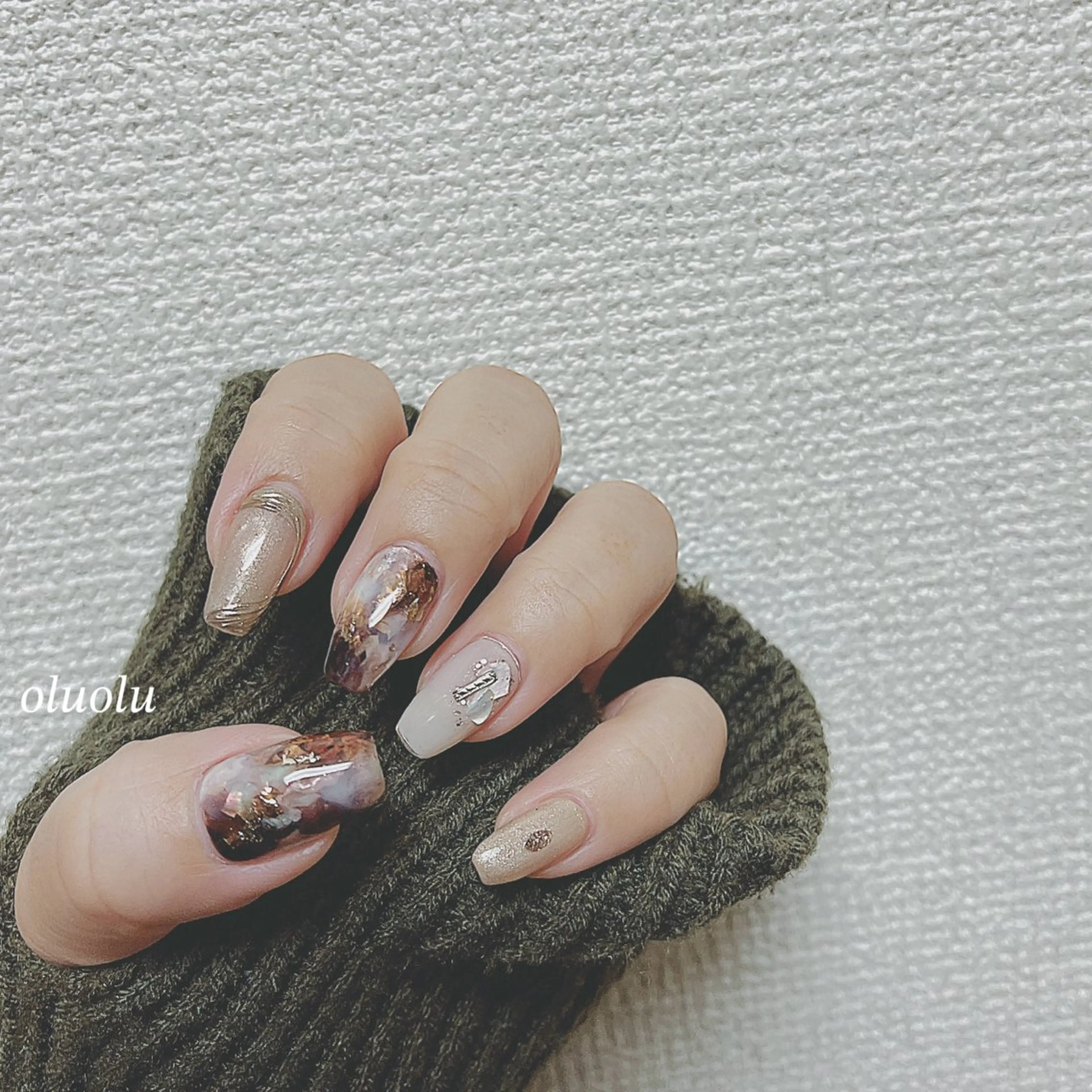 ネイル アートネイル フットネイル マグネットネイル 大理石ネイル(マーブル) ニュアンスネイル ハンドネイル 大村 紬華のネイルデザイン