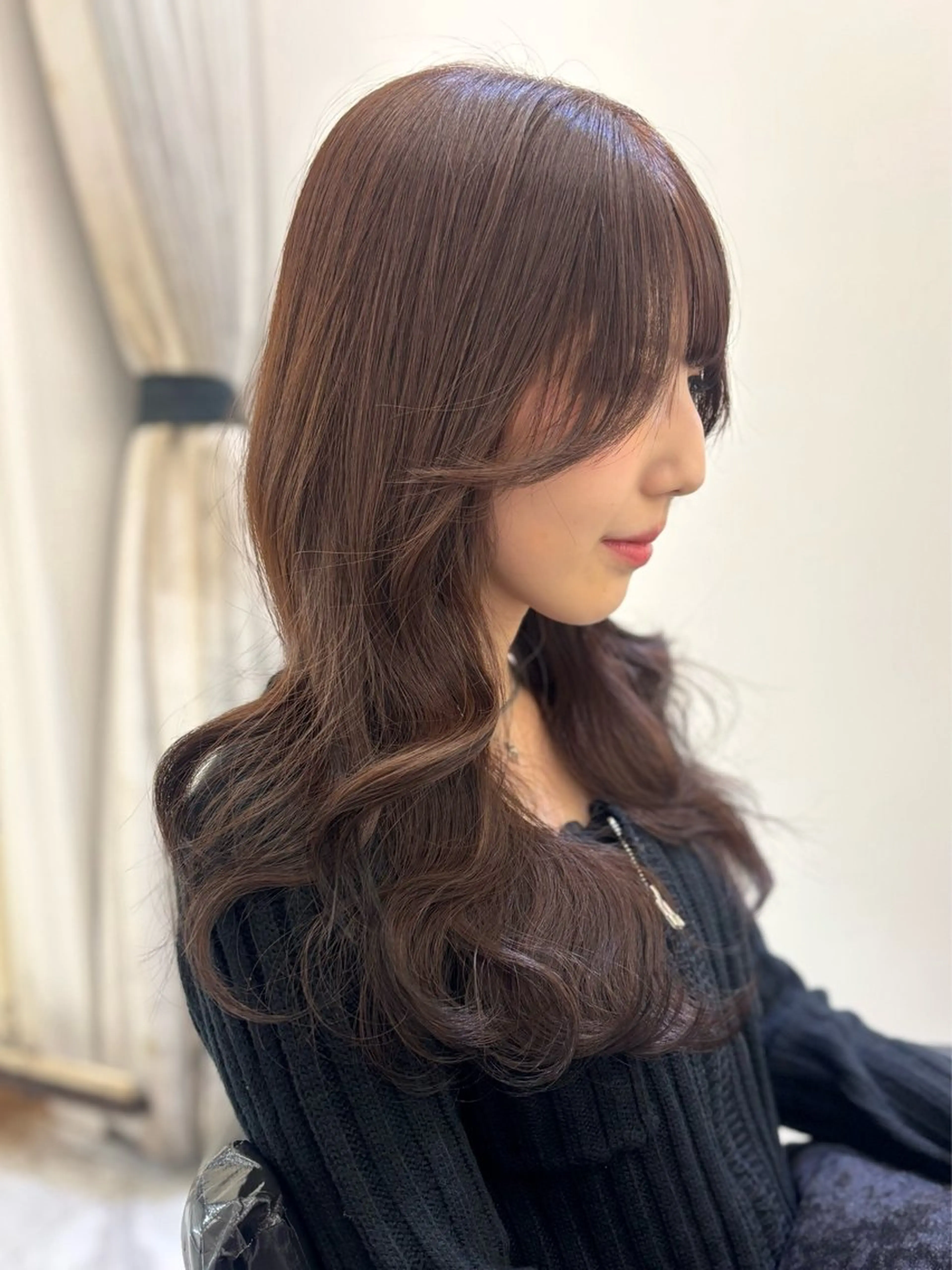 セミロング カラー ブラウンカラー レイヤーカット カット ヘアカラー 大人韓国ヘア 渋谷/Satsukiのヘアスタイル