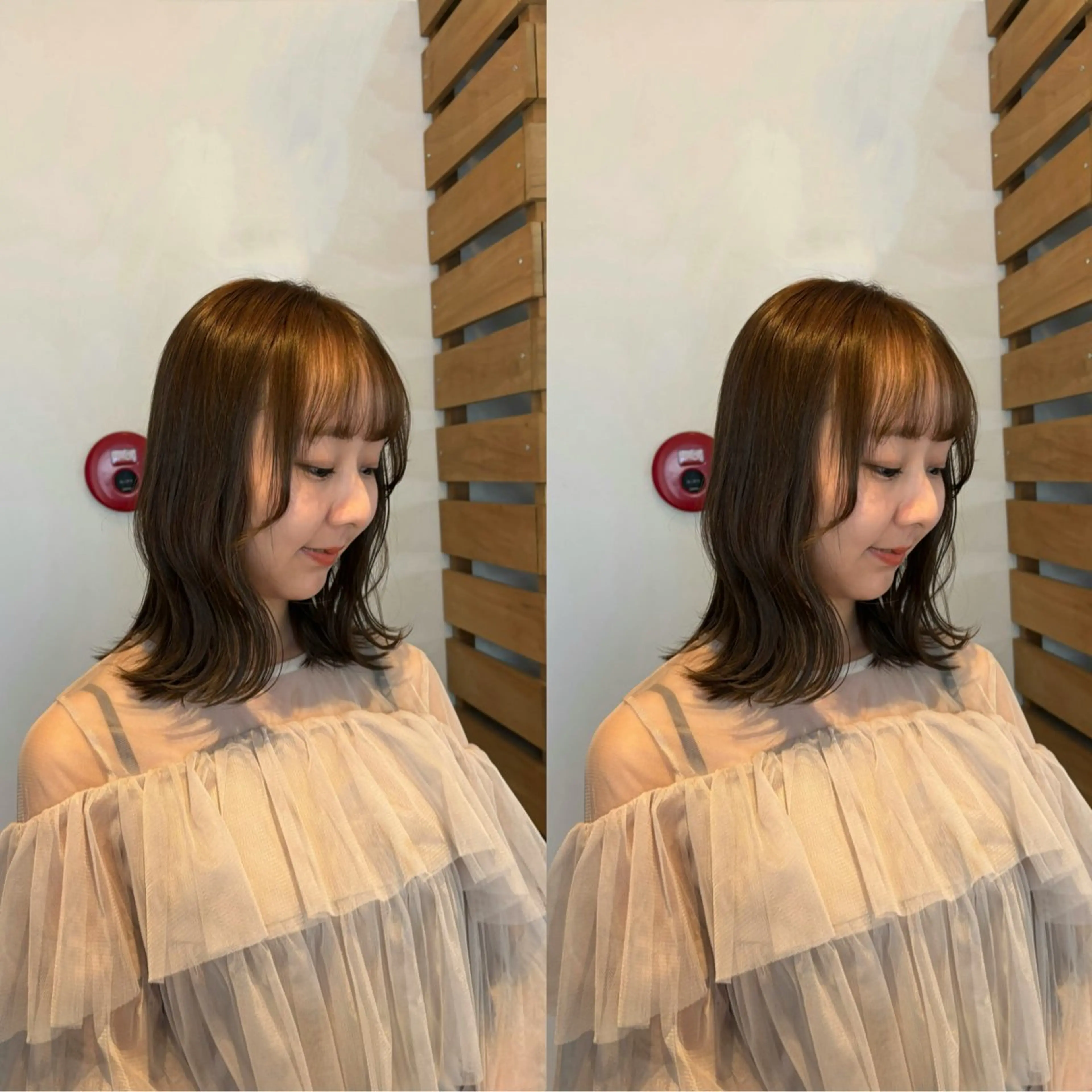 ミディアム カラー 似合わせカット カット ヘアカラー トリートメント RINNO🌷艶髪/ 艶カラーのヘアスタイル