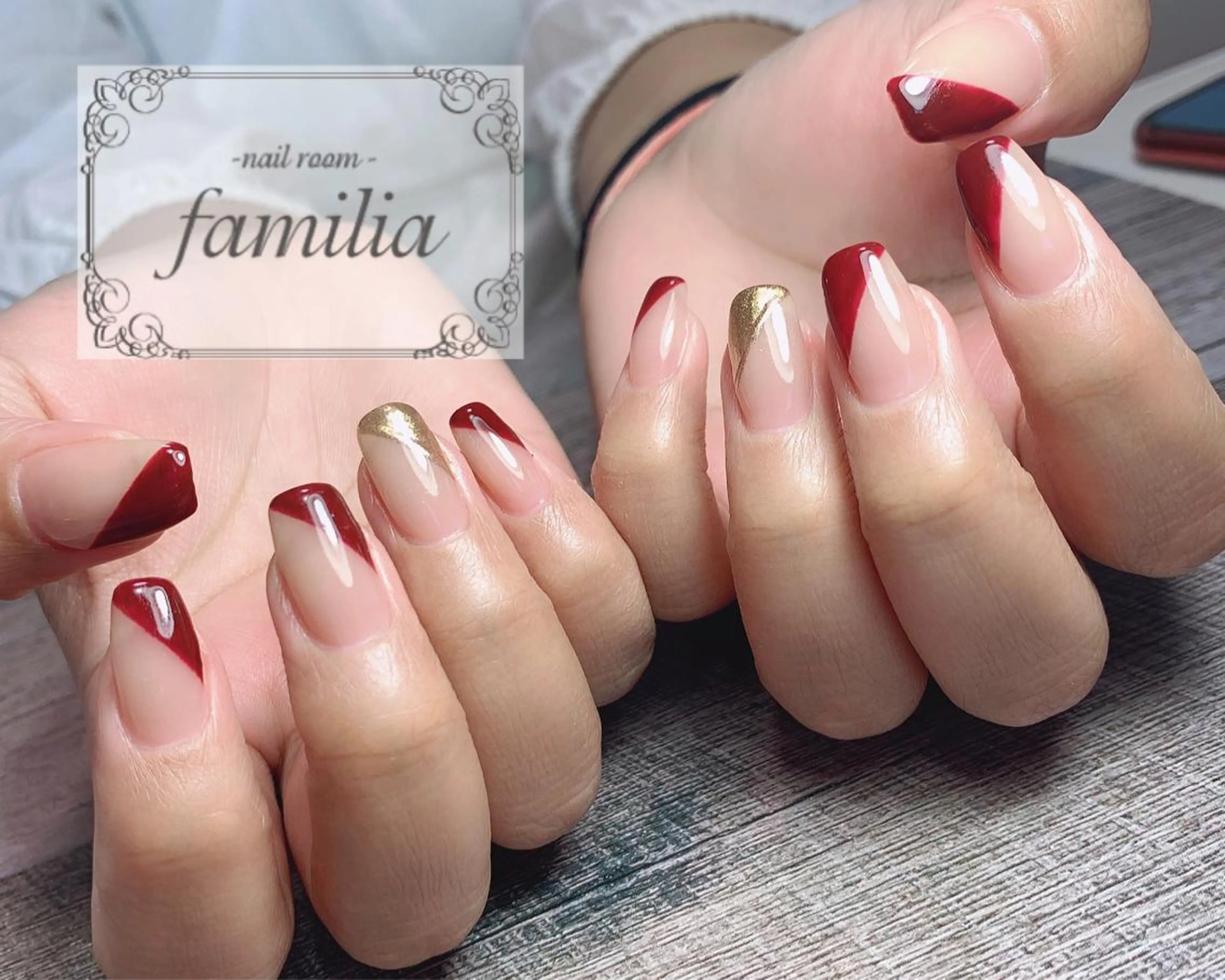 ◆カラーグラデーション◆斜めフレンチ◆ストレートフレンチの写真