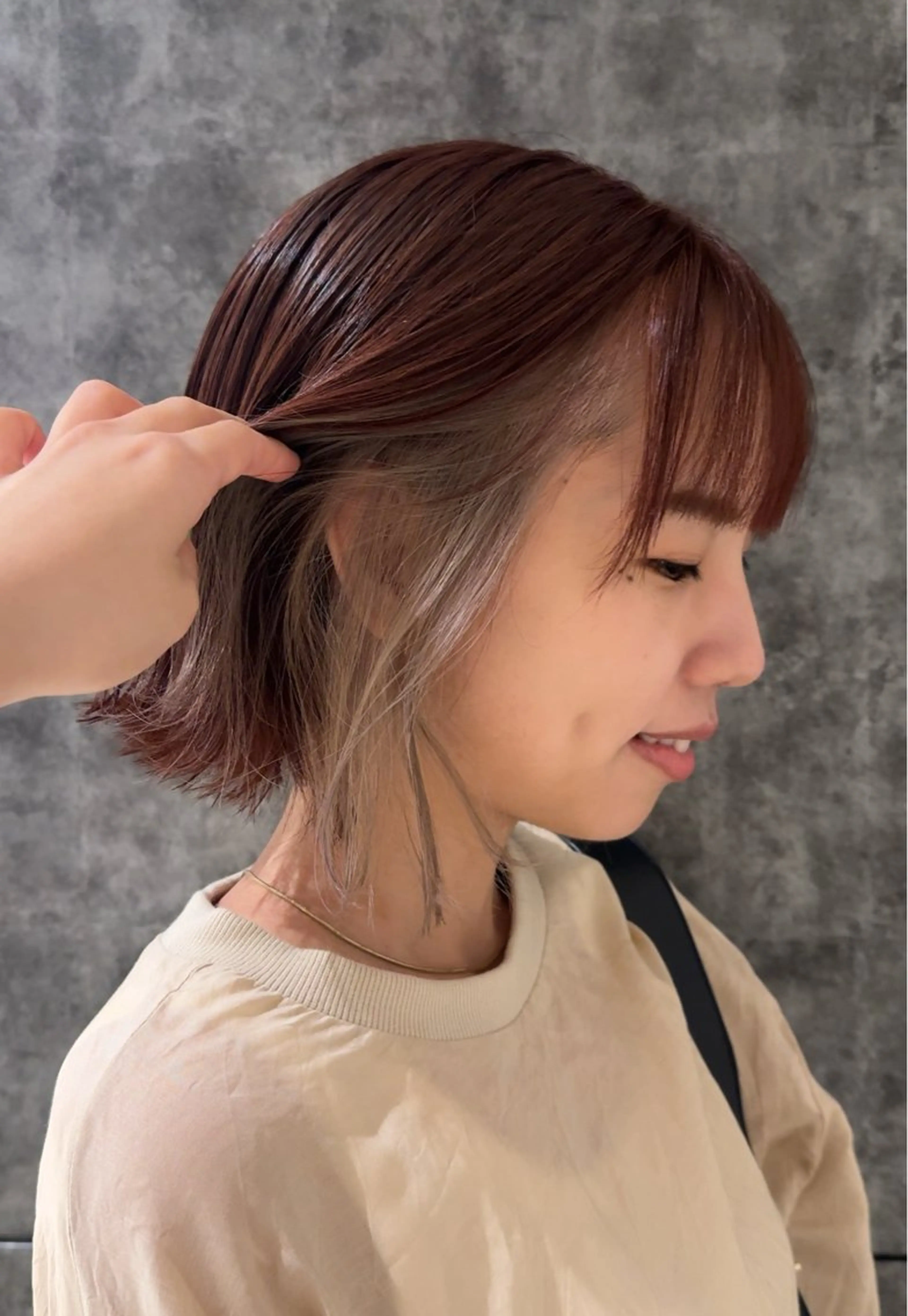 ミディアム カラー カット ヘアカラー トリートメント 立川🫧似合わせ 艶髪✨あんどうゆうかのヘアスタイル