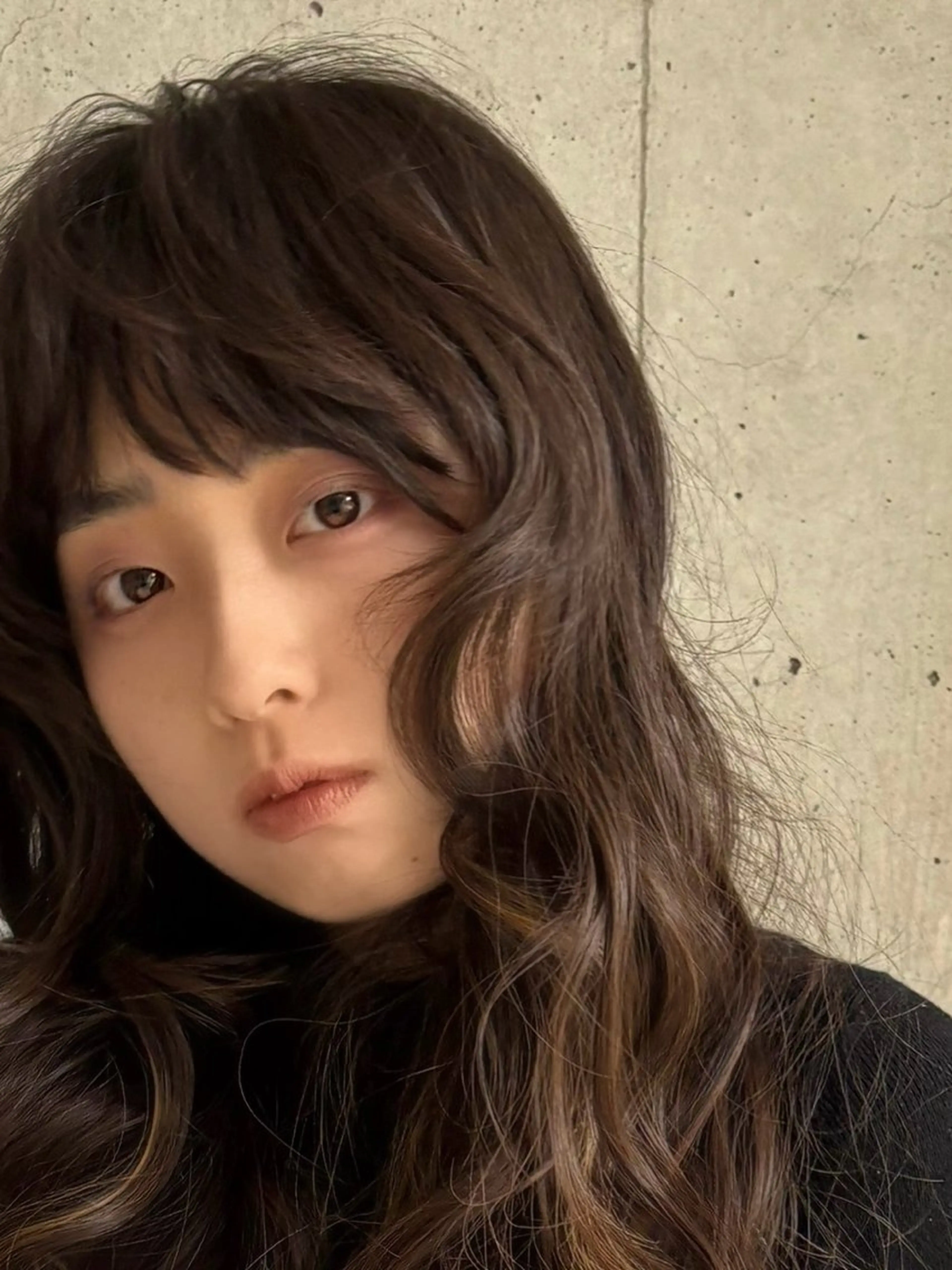 ロング カラー パーマ レイヤーカット ロング 小顔カット カット ヘアカラー トリートメント 顔まわりカット/ ボブ/atsumiのヘアスタイル