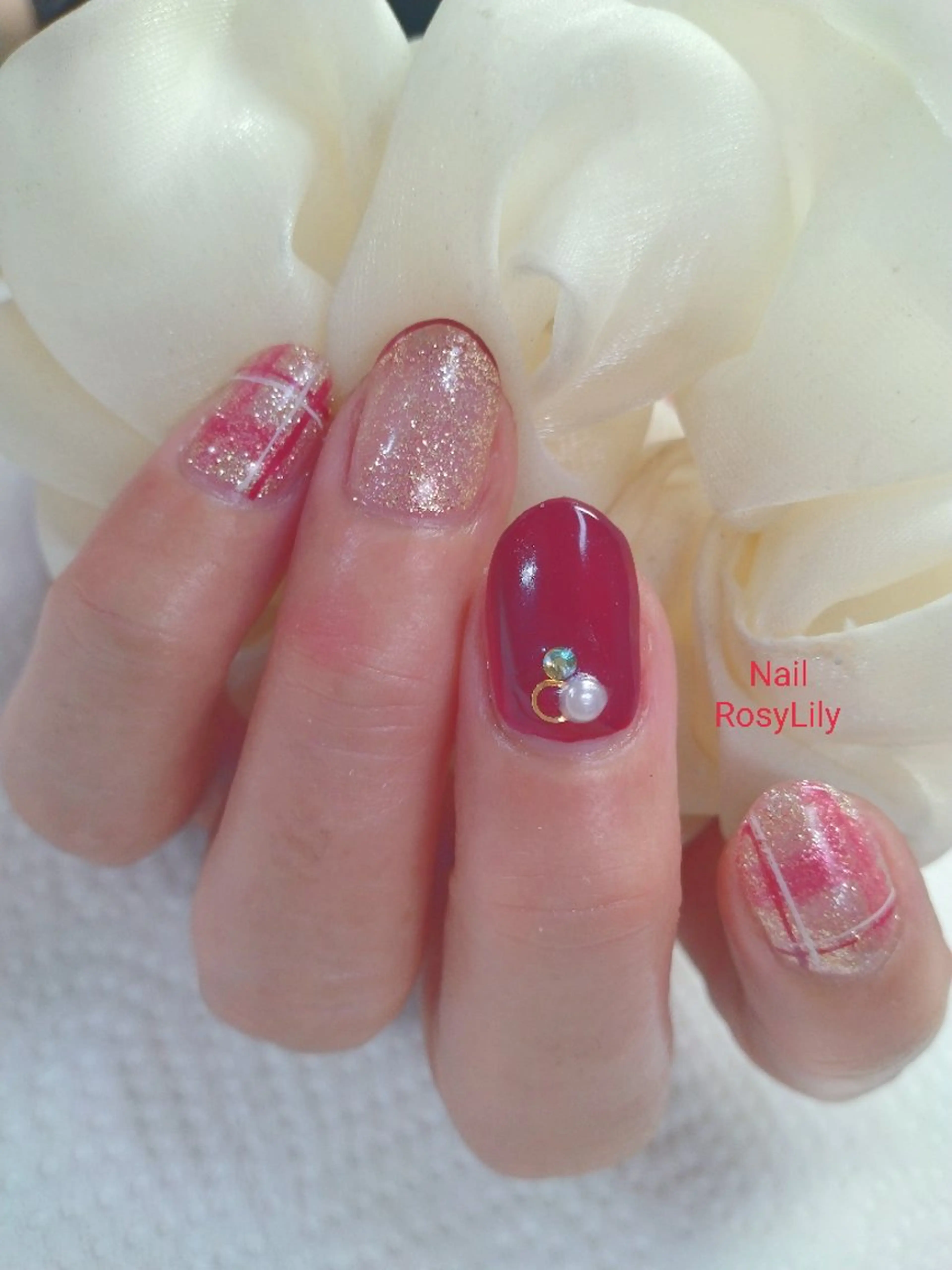 ネイル 持ち込み ハンドネイル ハンドケア プライベートサロン RosyLily所属・プライベートサロン Rosy Lilyのネイルデザイン