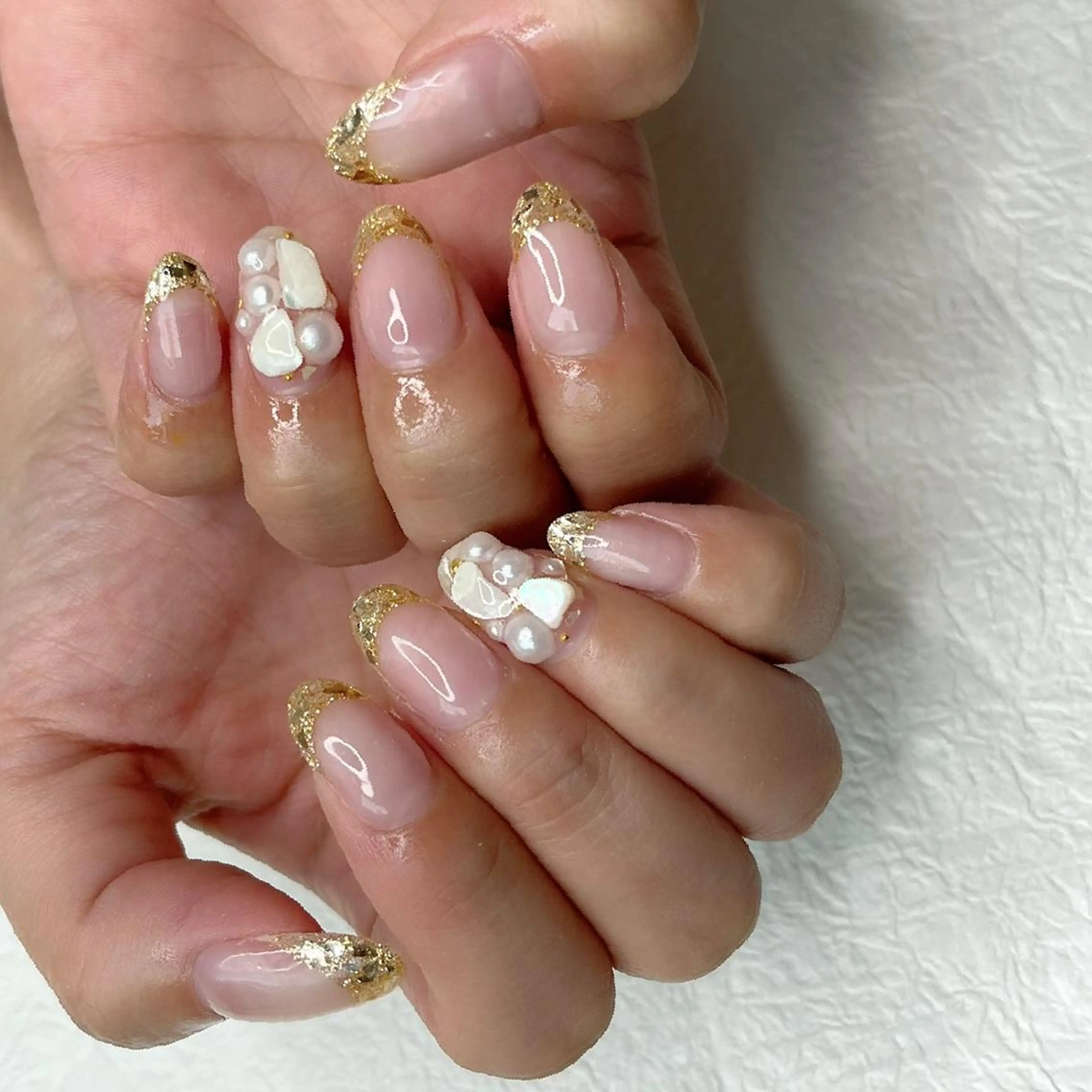 ネイル フレンチネイル ガラスフレンチ Y nail なんば堀江店のネイルデザイン