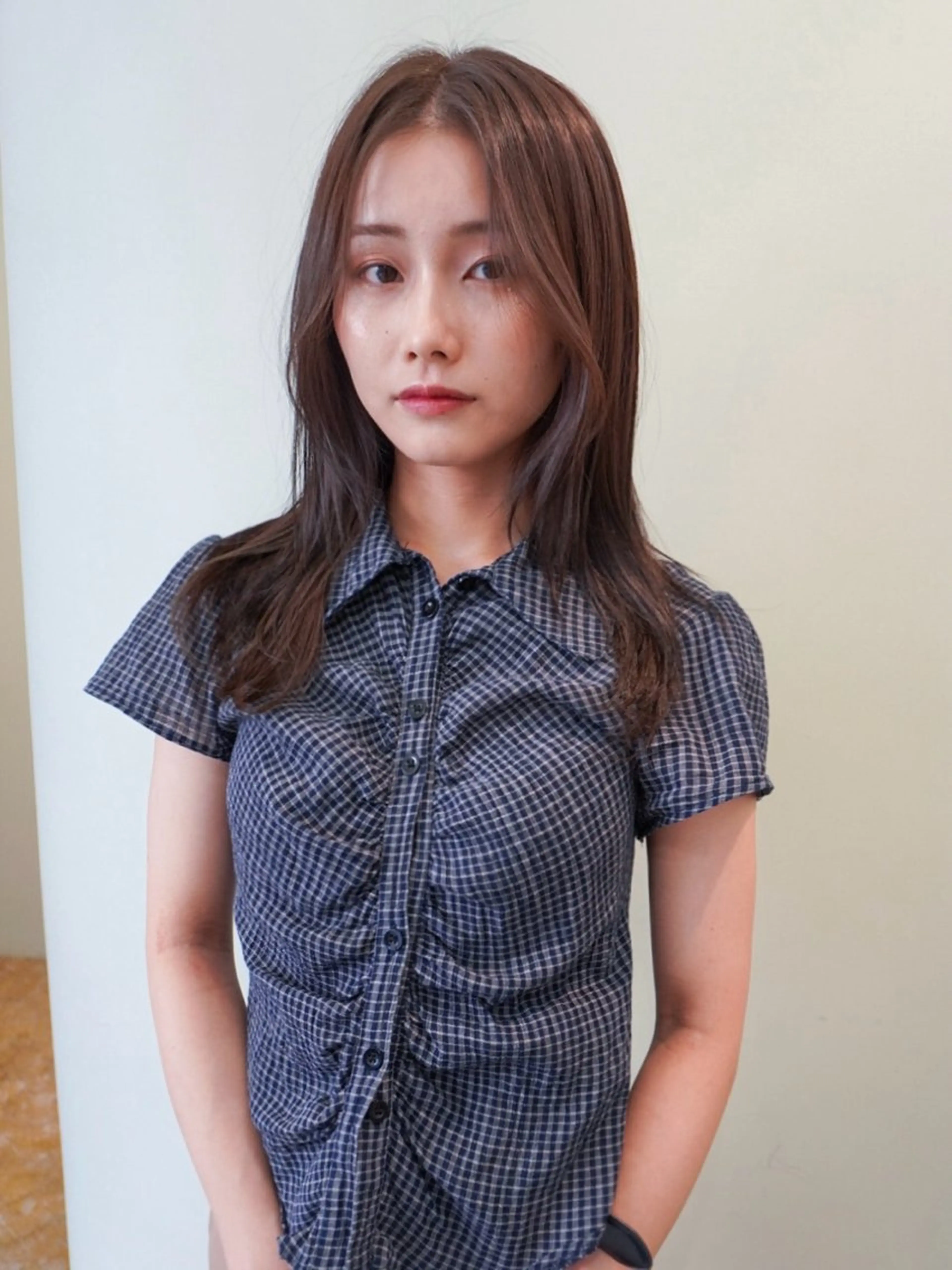 セミロング カラー 透明感カラー yew所属・名古屋カラーモデル/ 暖色カラー/リカのヘアスタイル