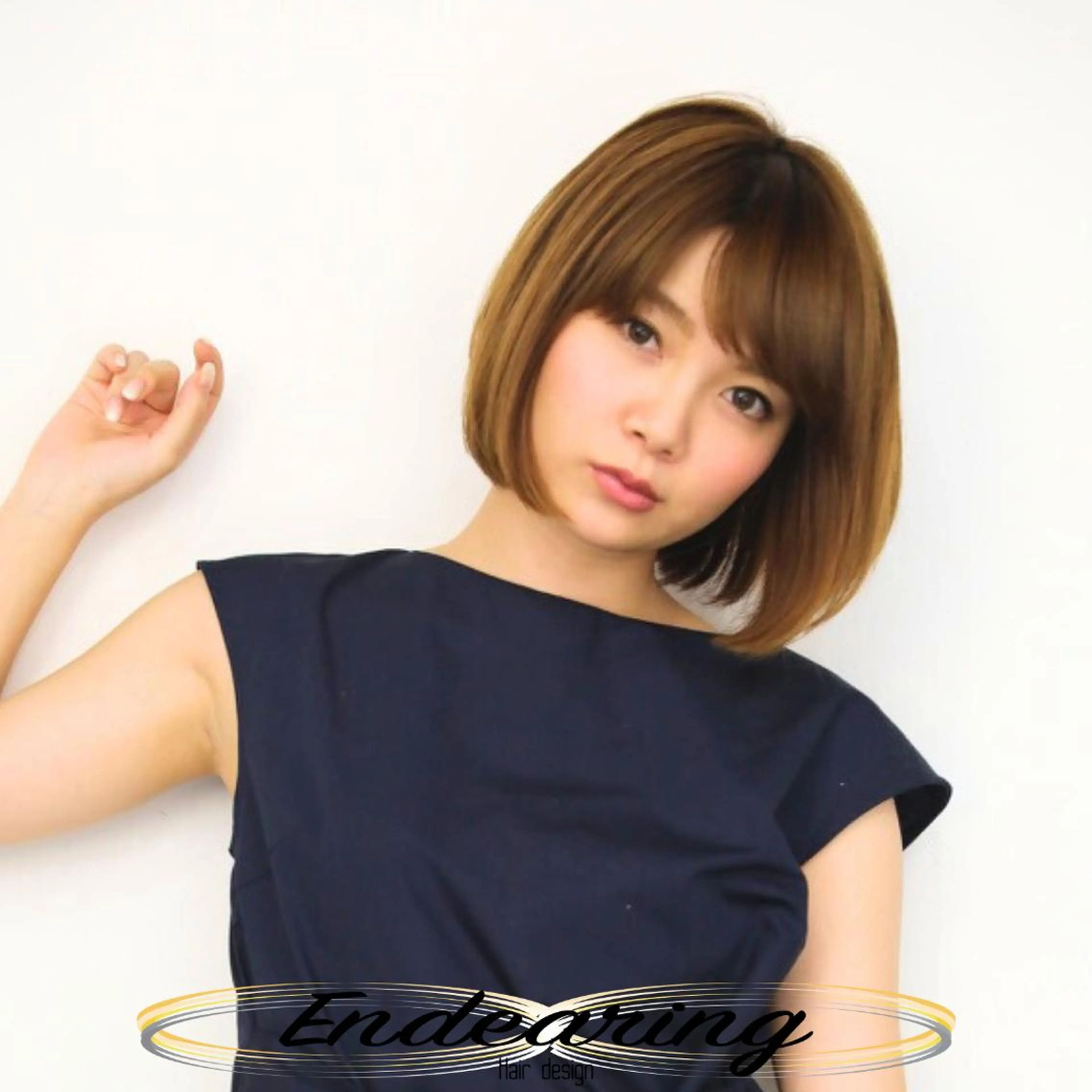 ミディアム ボブ レイヤーカット 似合わせカット カット ヘアカラー Endearing 銀座/レイヤーカットのヘアスタイル