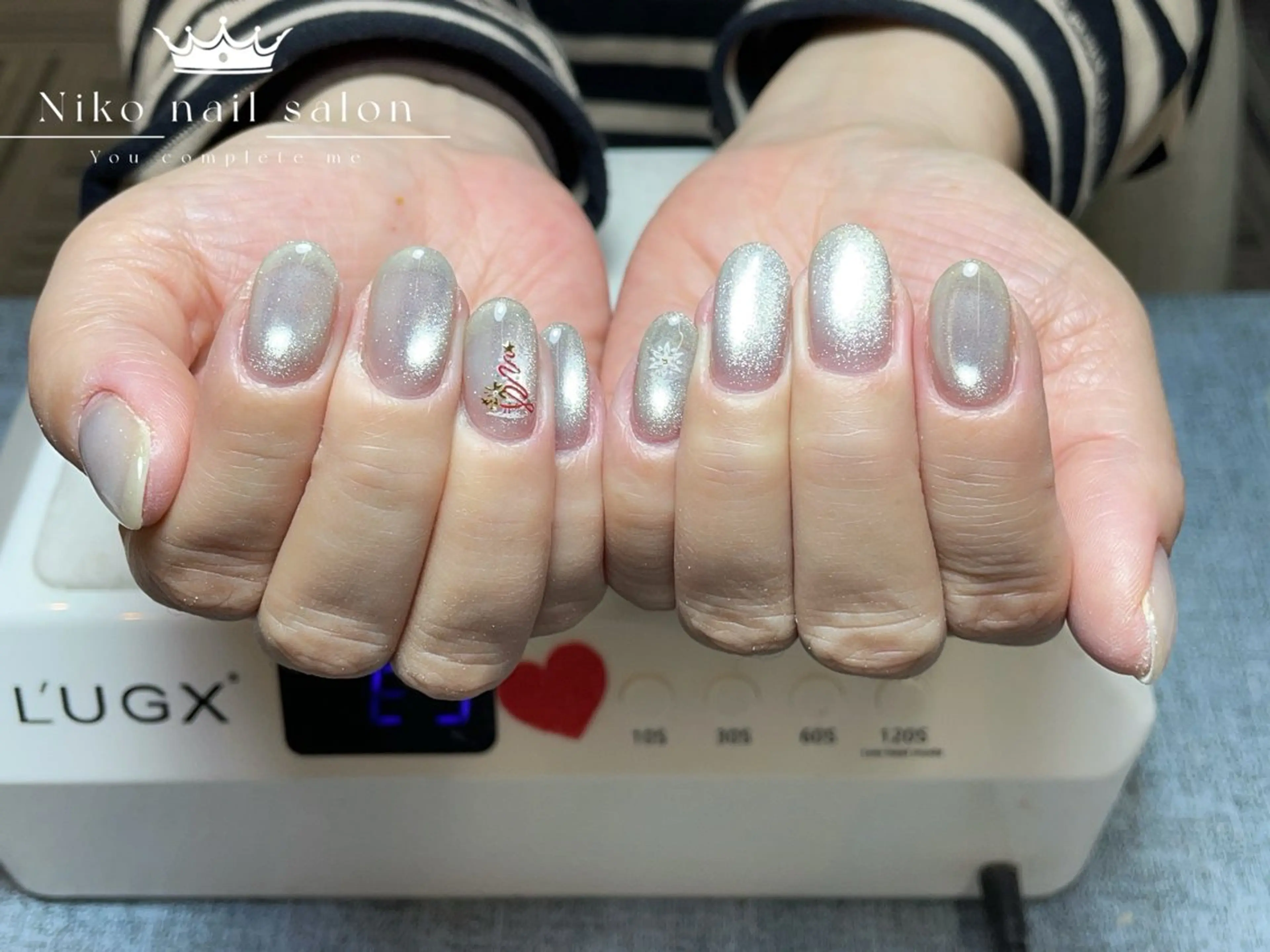 ネイル チークネイル フットネイル フレンチネイル ジェルネイル ガラスフレンチ 柚子 Nikoのネイルデザイン