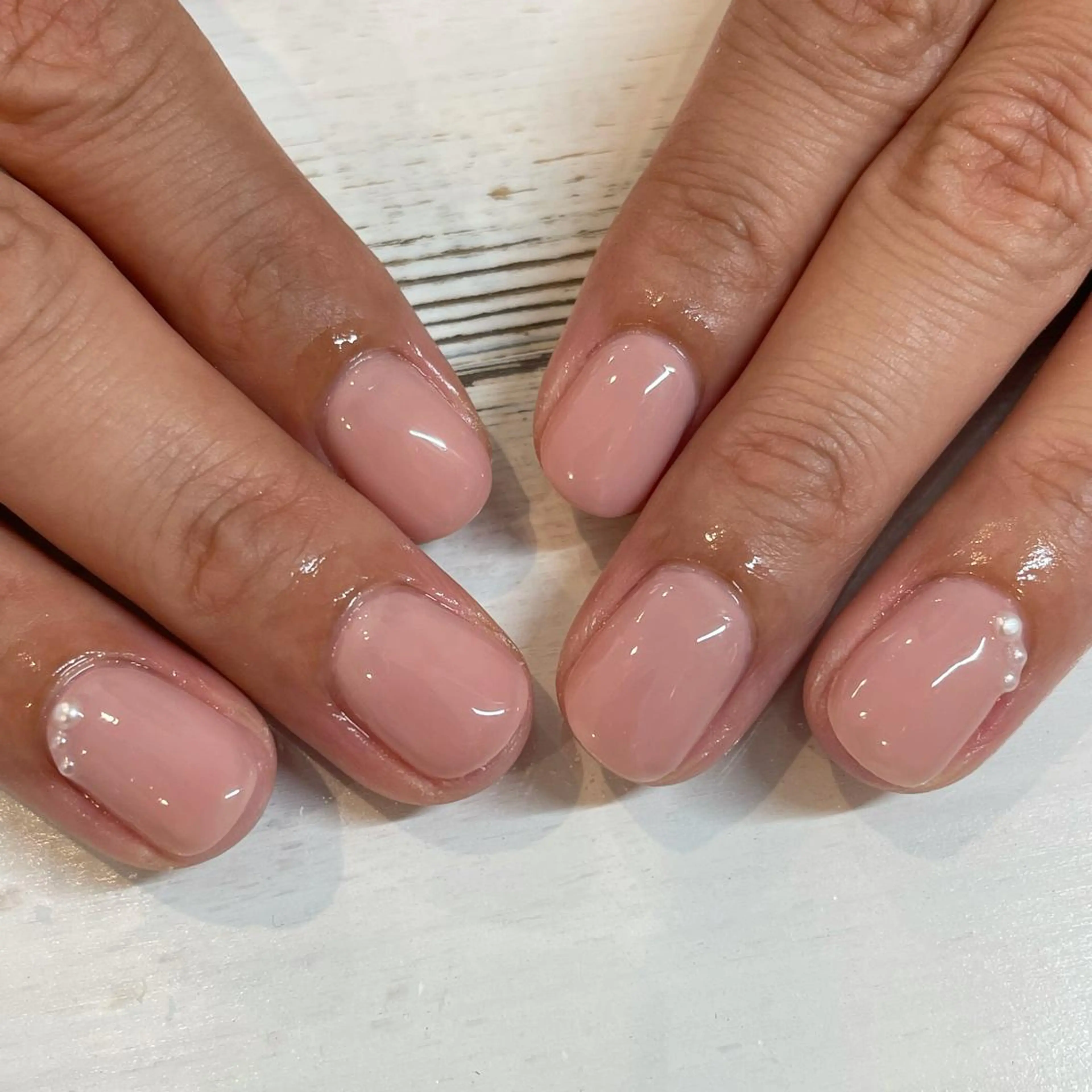 ネイル ピンク ピンクベージュ Serenity by Mari所属・Shinozaki mariのネイルデザイン