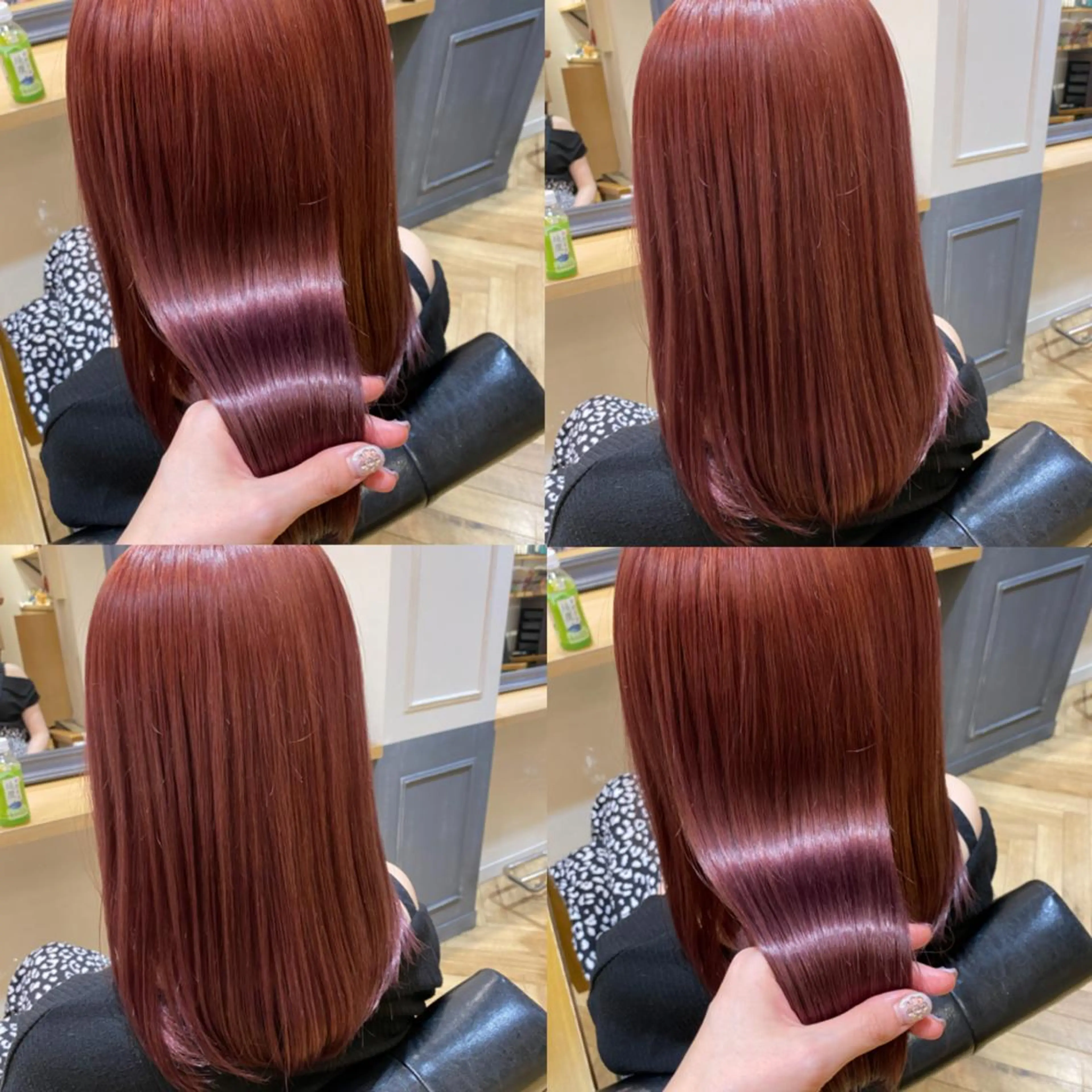 セミロング カラー ブリーチ ピンクカラー 艶カラー/韓国顔周り 🎀mamiのヘアスタイル