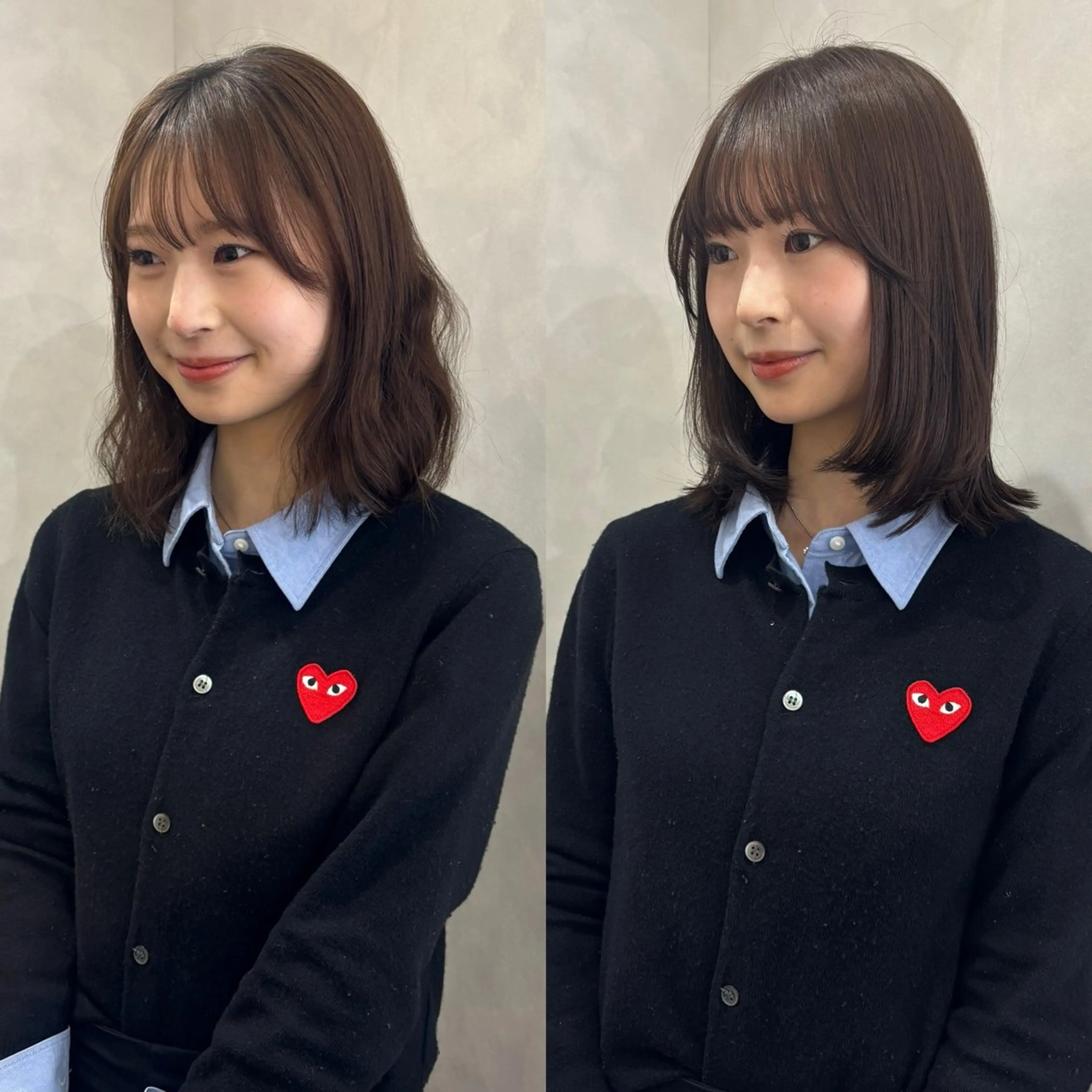 ミディアム レイヤーカット ローレイヤー 似合わせボブカット/ 髪質改善/細川実知香のヘアスタイル