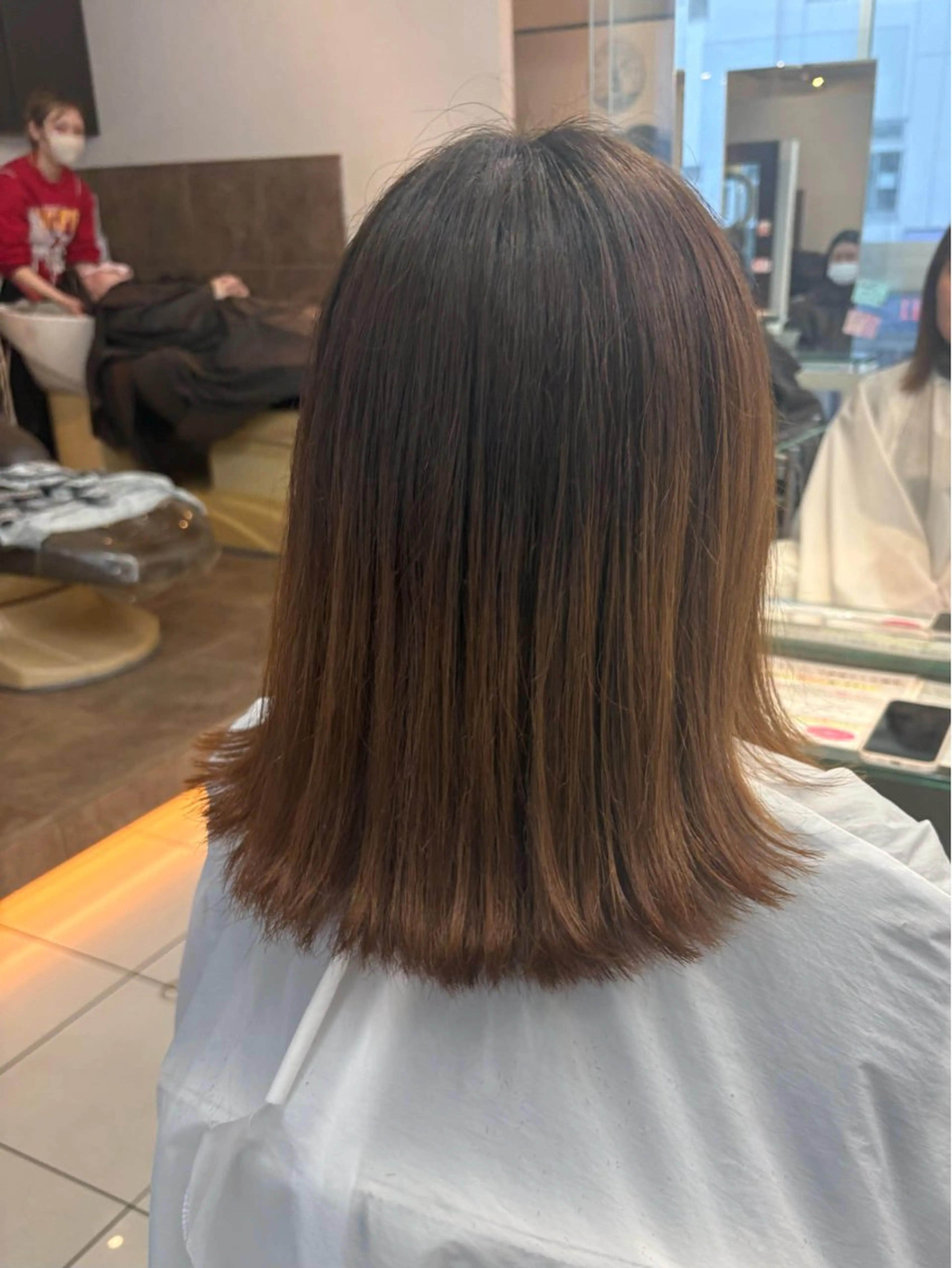 ミディアム ボブ カット 横須賀中央人気カラー /くるみ🎀‎🤍のヘアスタイル