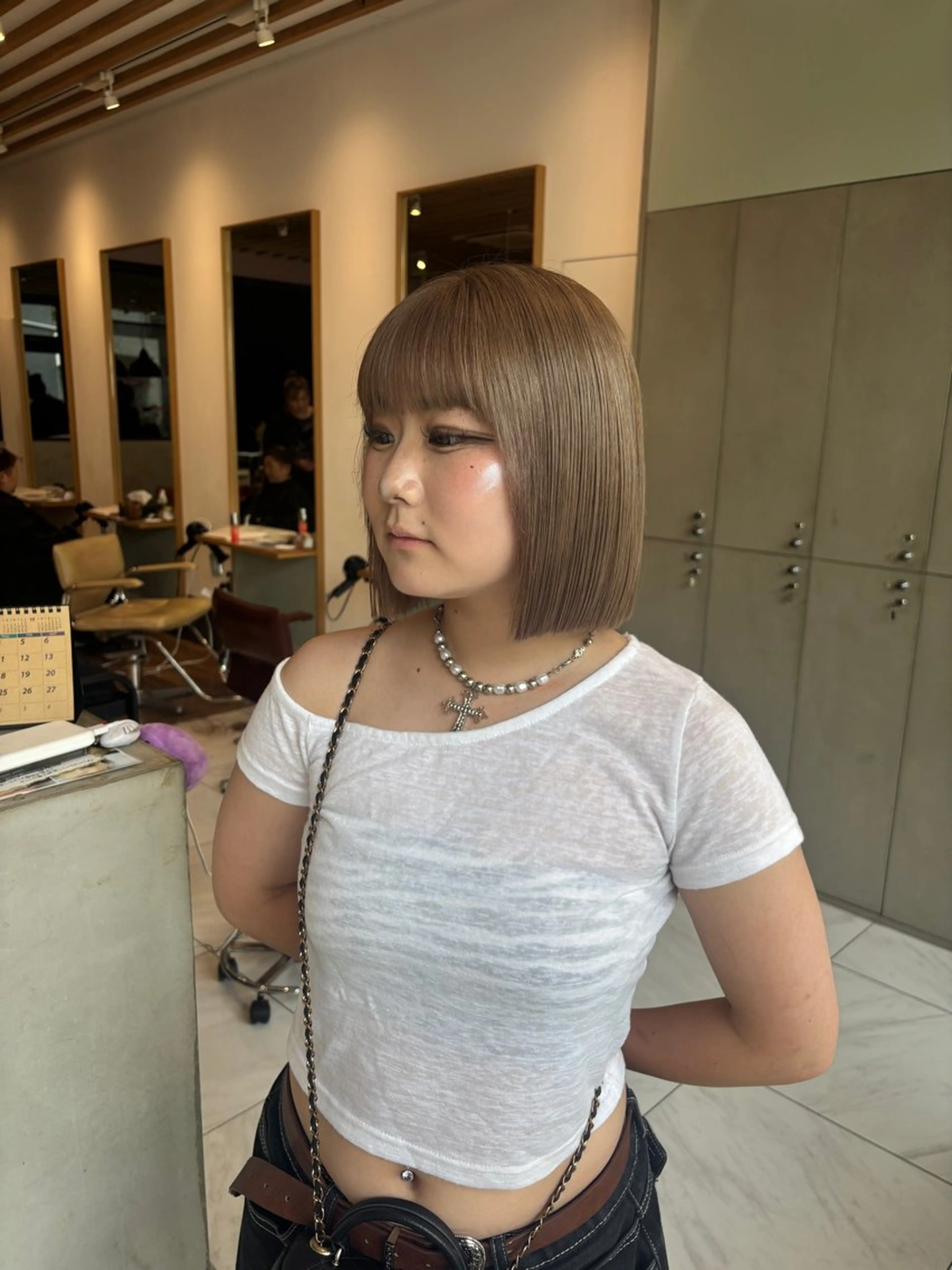 ミディアム カラー カット ヘアカラー ️🩵RINKA/ ハイトーンカラー🩵のヘアスタイル