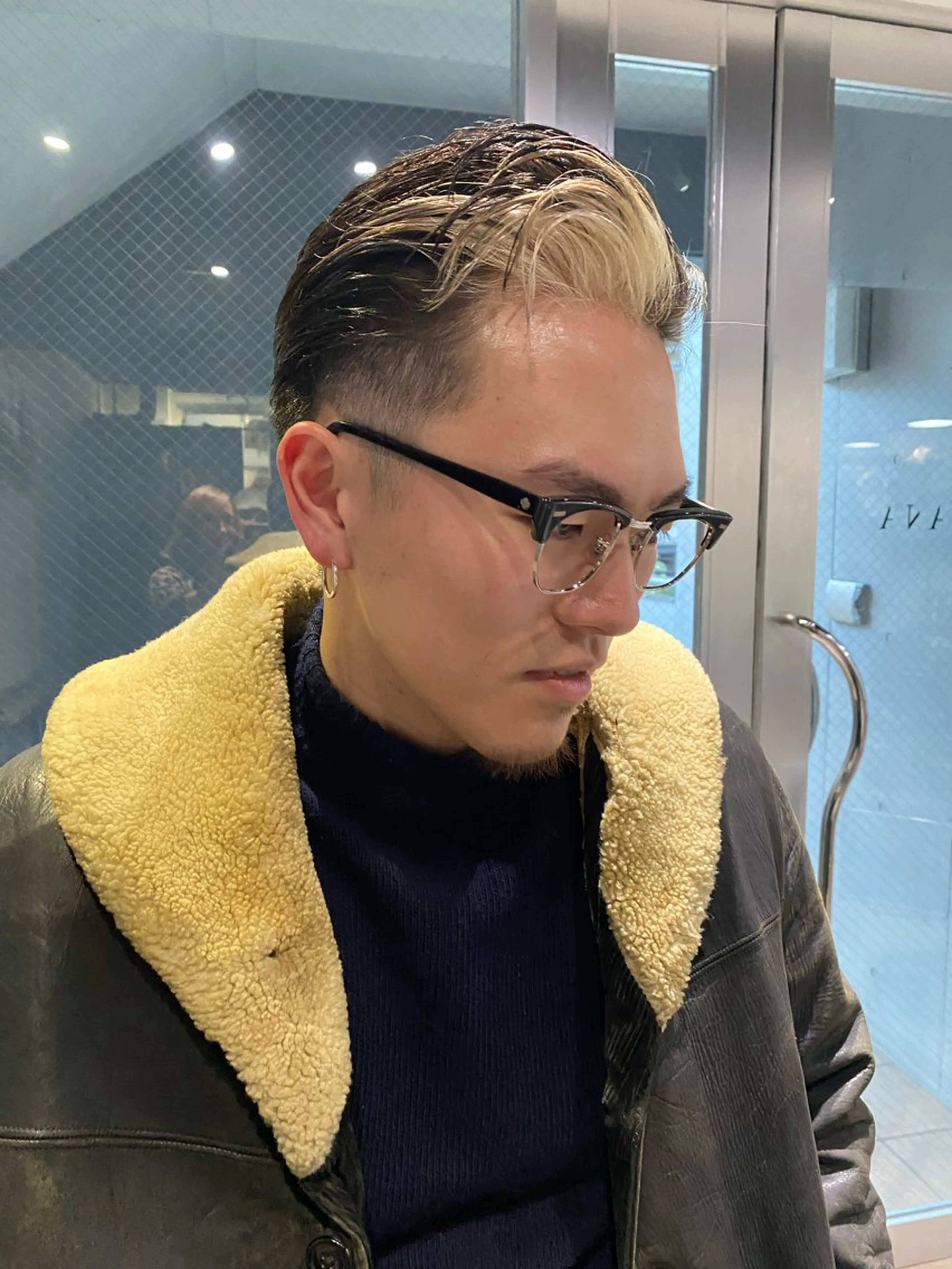 ショート カット ヘアカラー 山影✨バレイヤージュ ハイライト✨メンズ◎のヘアスタイル