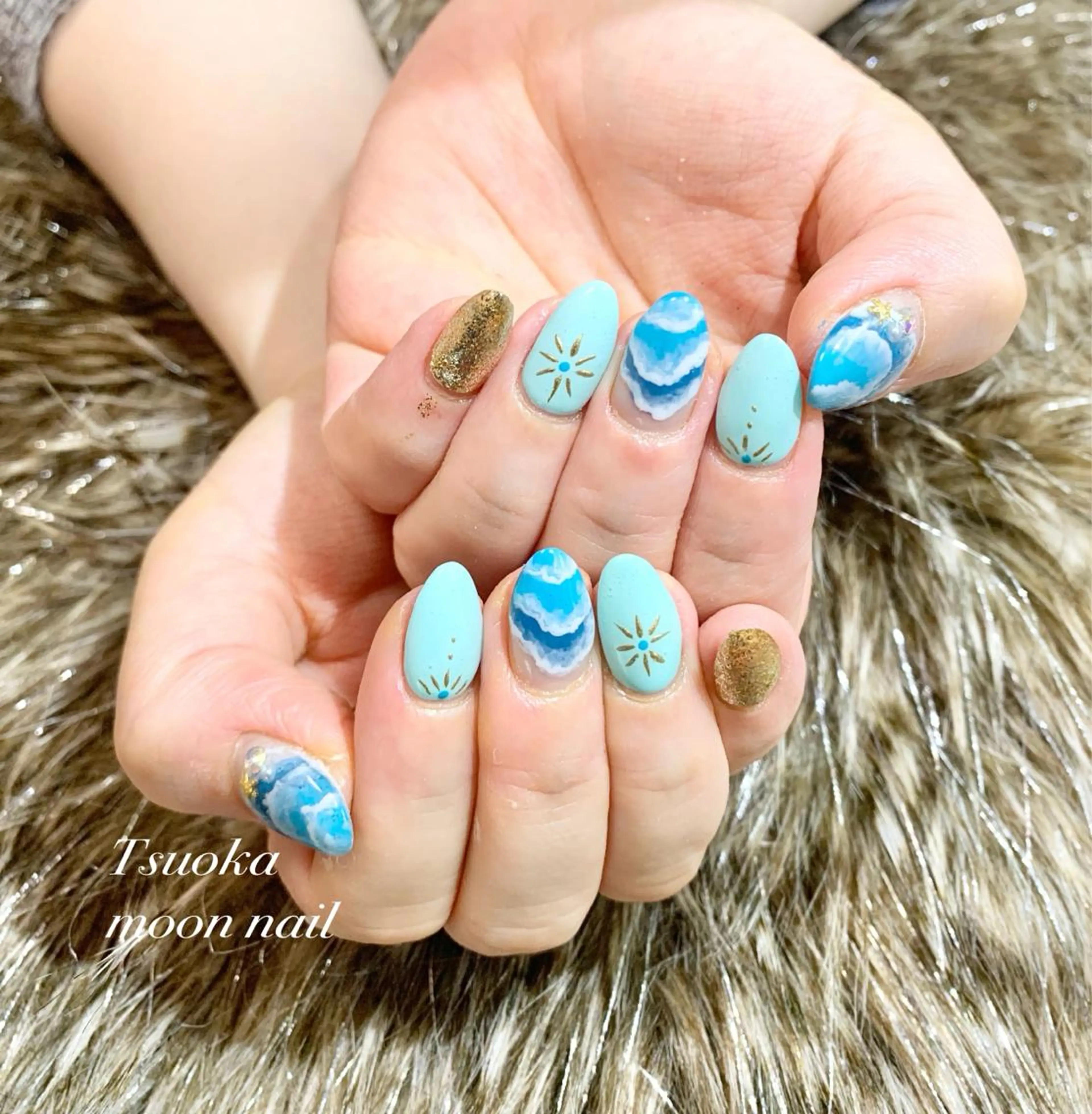 ネイル 🌙都岡 ムーンネイルのネイルデザイン