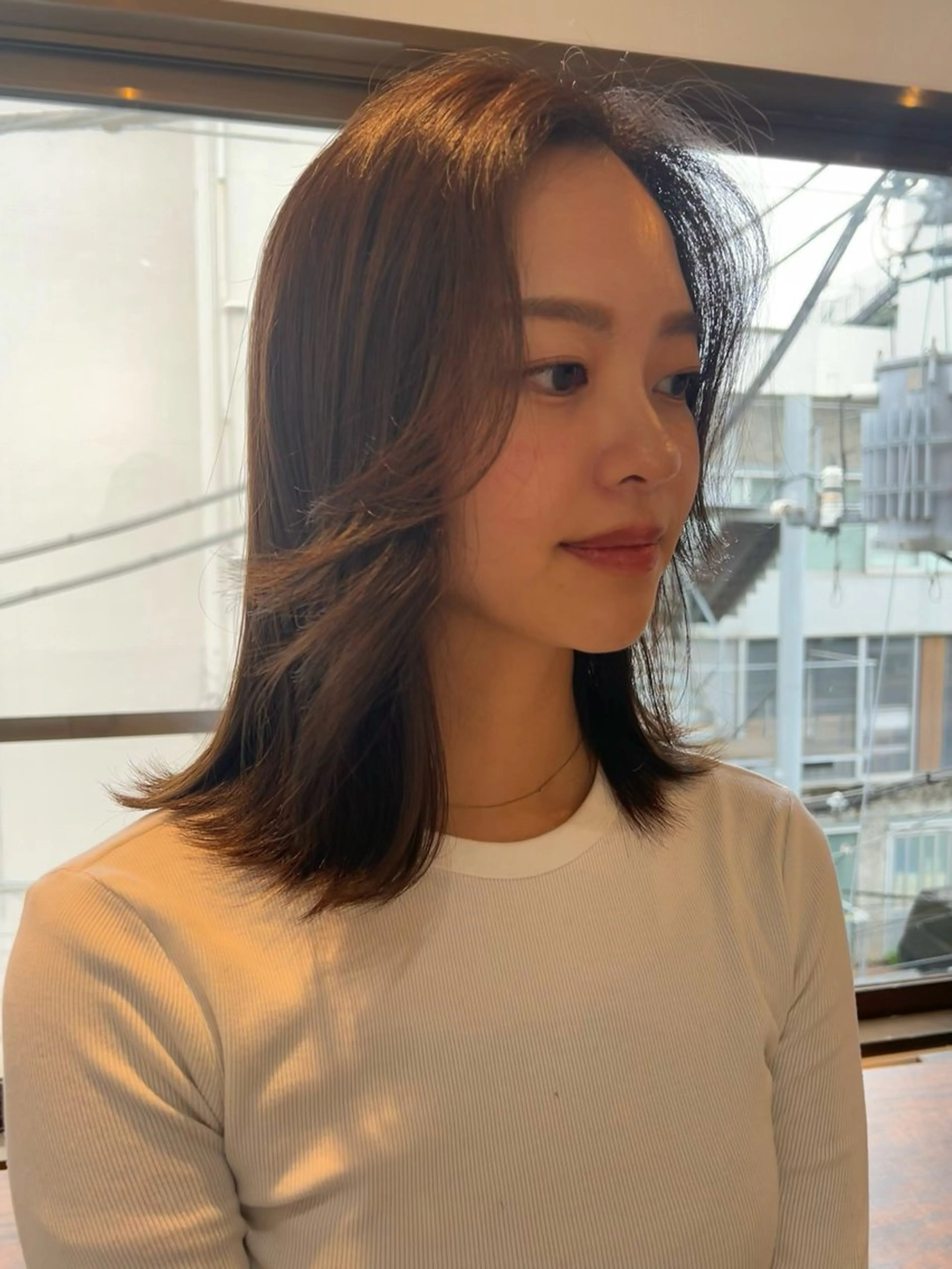 セミロング カラー ヘアアレンジ ヘアカラー 🎀suzuna 透明感colorのヘアスタイル