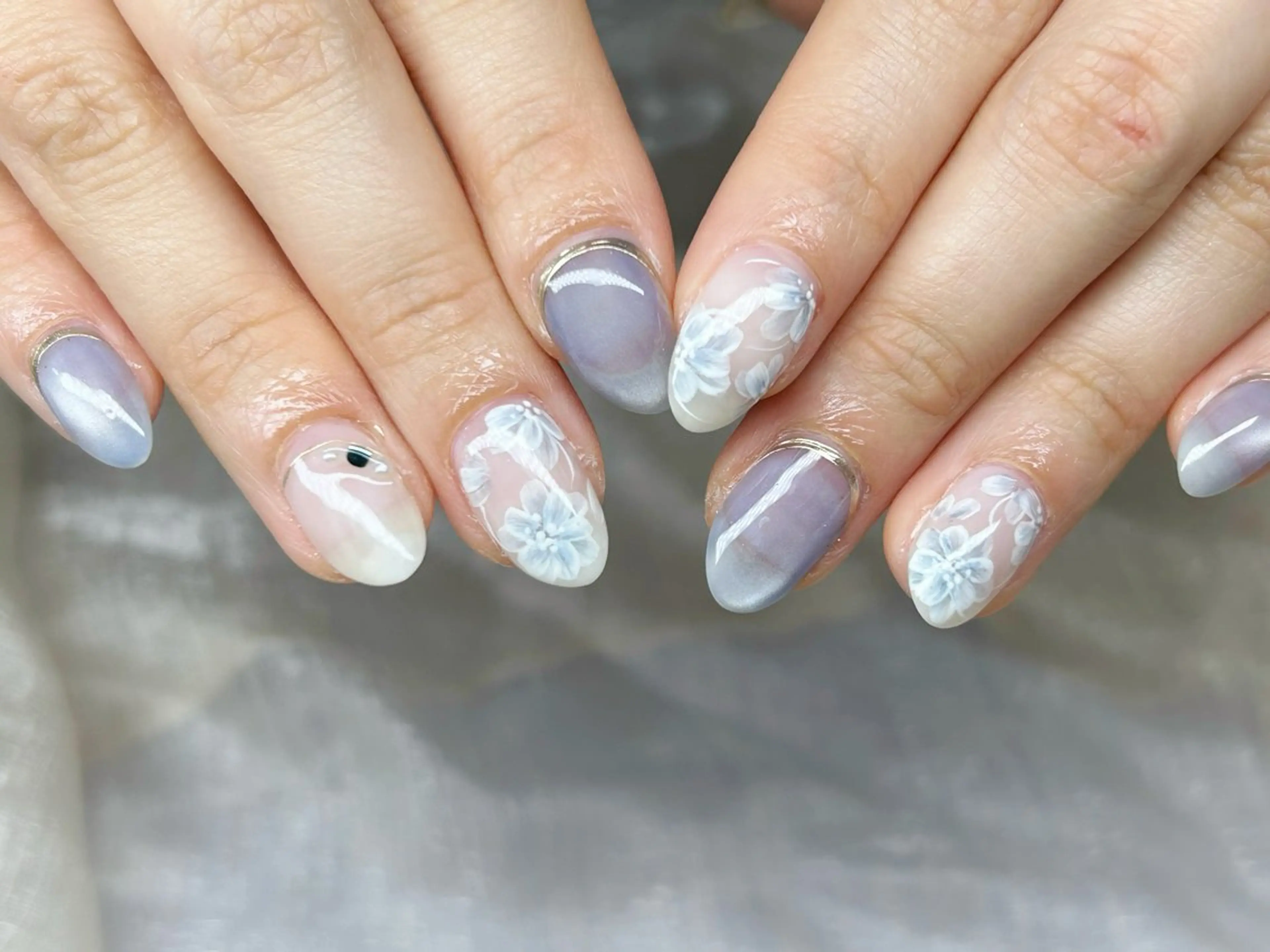 ネイル アートネイル 成人式 長さ出し フットネイル マグネットネイル ハンドネイル Lino Nailのネイルデザイン