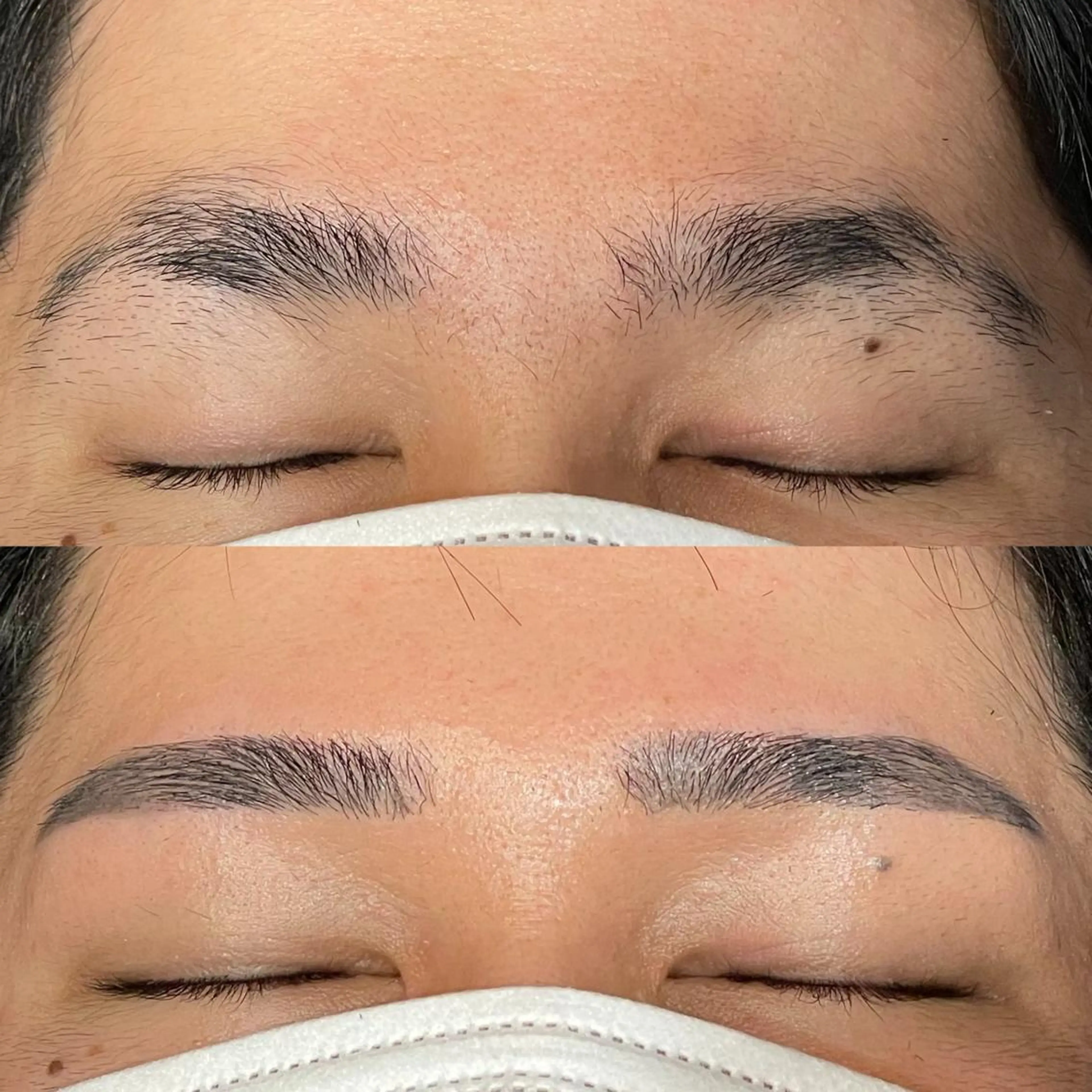 ショート メンズ アイブロウ センターパート フェードカット メンズパーマ スキンフェード メンズアイブロウ ワックス脱毛 眉カット その他(アイブロウ) メンズ眉毛ワックス 青山英憲のヘアスタイル