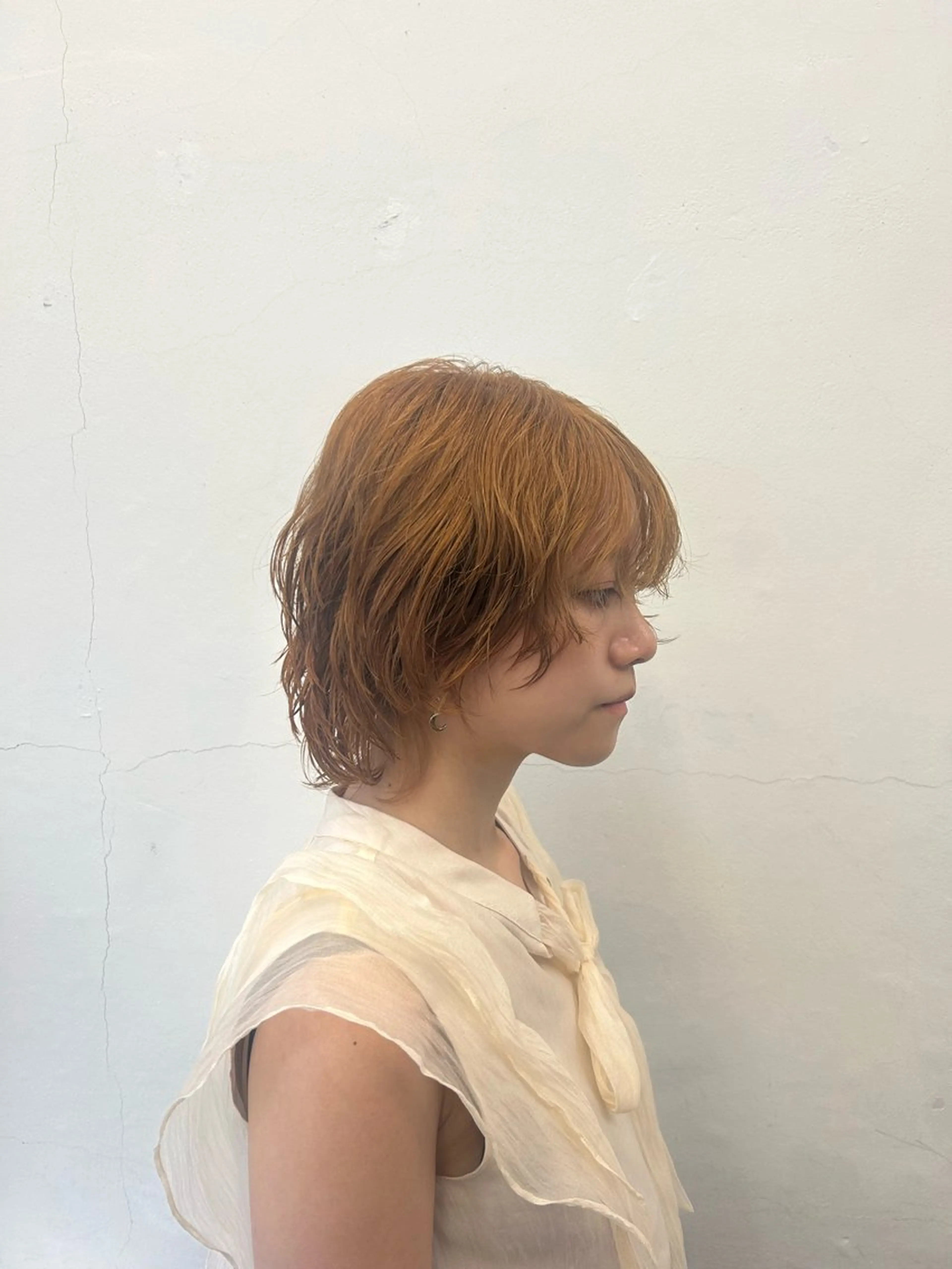 カラー ベージュカラー ブリーチ ブリーチなしカラー オレンジ ケアブリーチ/原宿/ MOENOのヘアスタイル