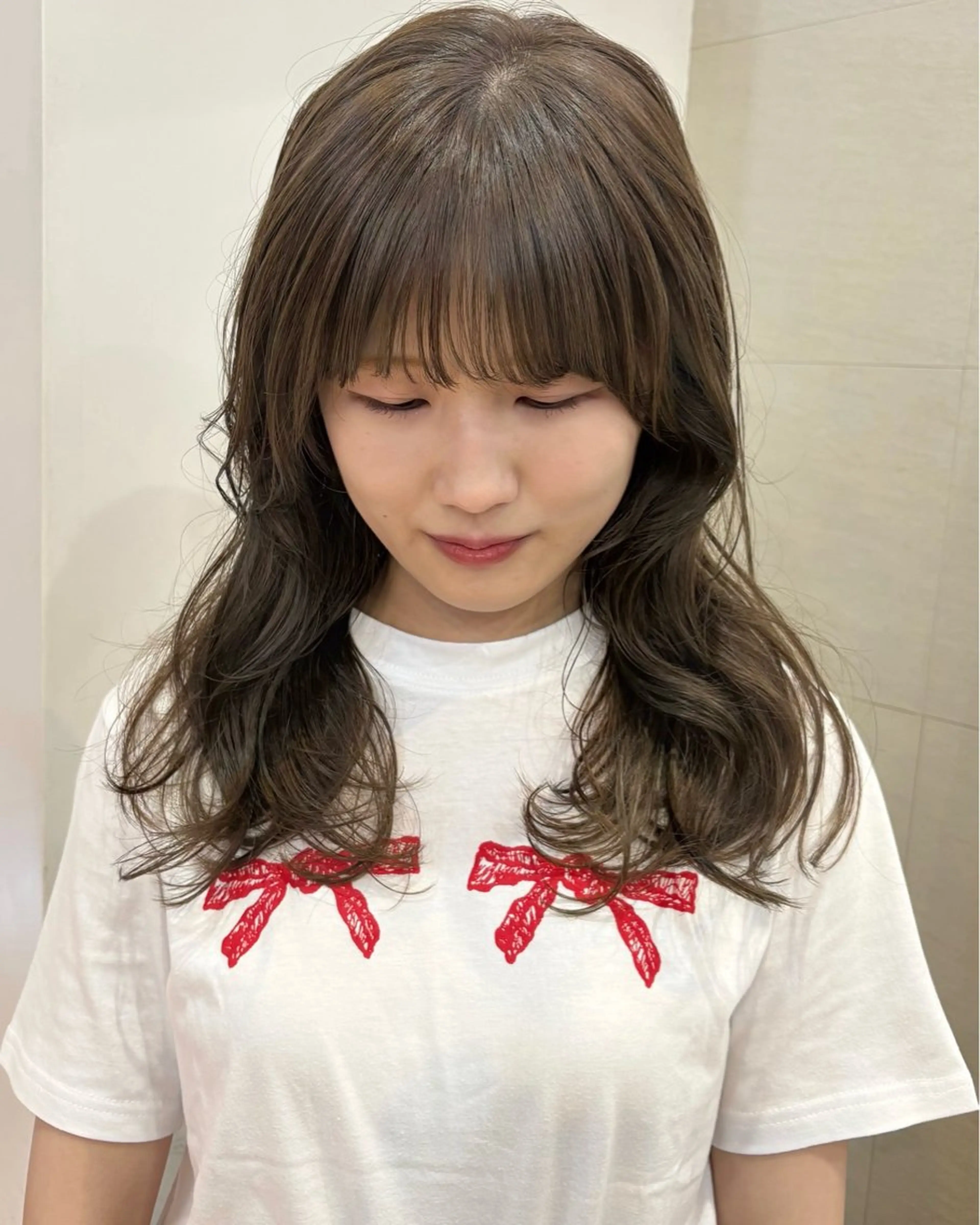 ミディアム 似合わせ/ベージュ /レイヤー/りほ🤍のヘアスタイル