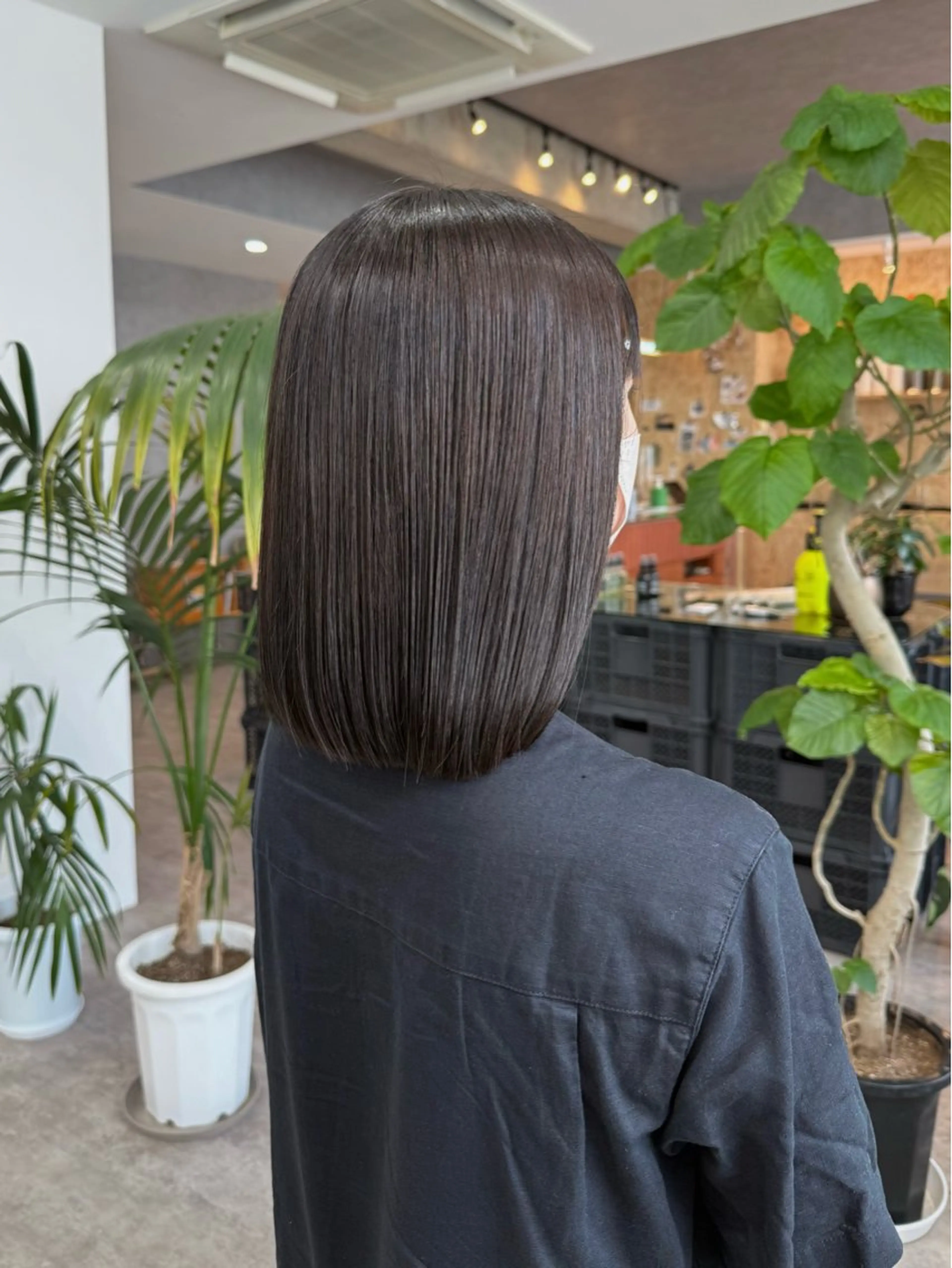 ミディアム カラー 透明感カラー グレージュ カット ヘアカラー 縮毛矯正 トリートメント era所属・azumi/ボブ/暖 色/オリーブ/縮毛のヘアスタイル