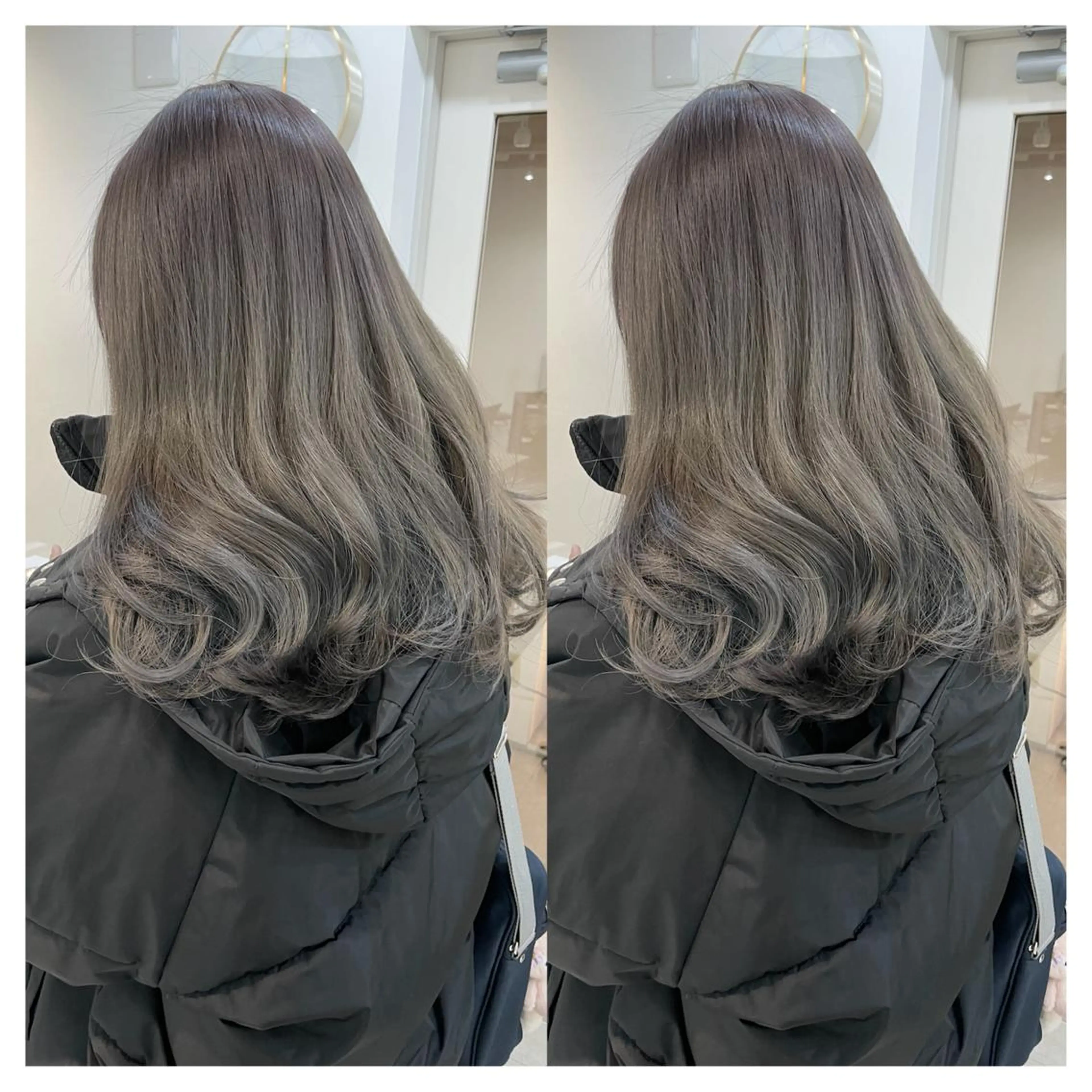 セミロング カラー ブリーチ カット ヘアカラー トリートメント 村山 茉衣のヘアスタイル