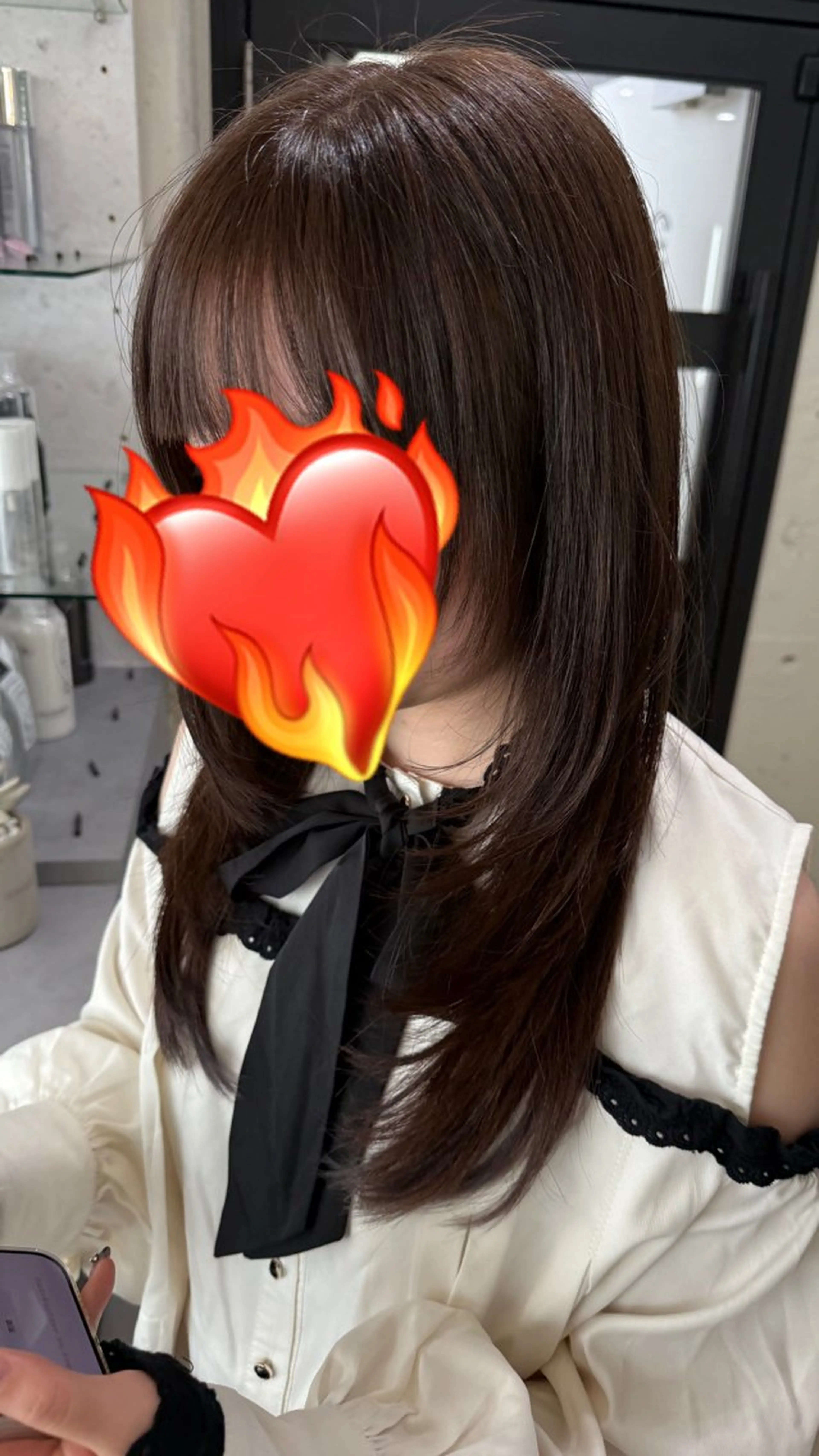 ロング ロングレイヤー 韓国風ヘア レイヤーカット ロング カット 韓国リアルハッシュ レイヤーカットのヘアスタイル