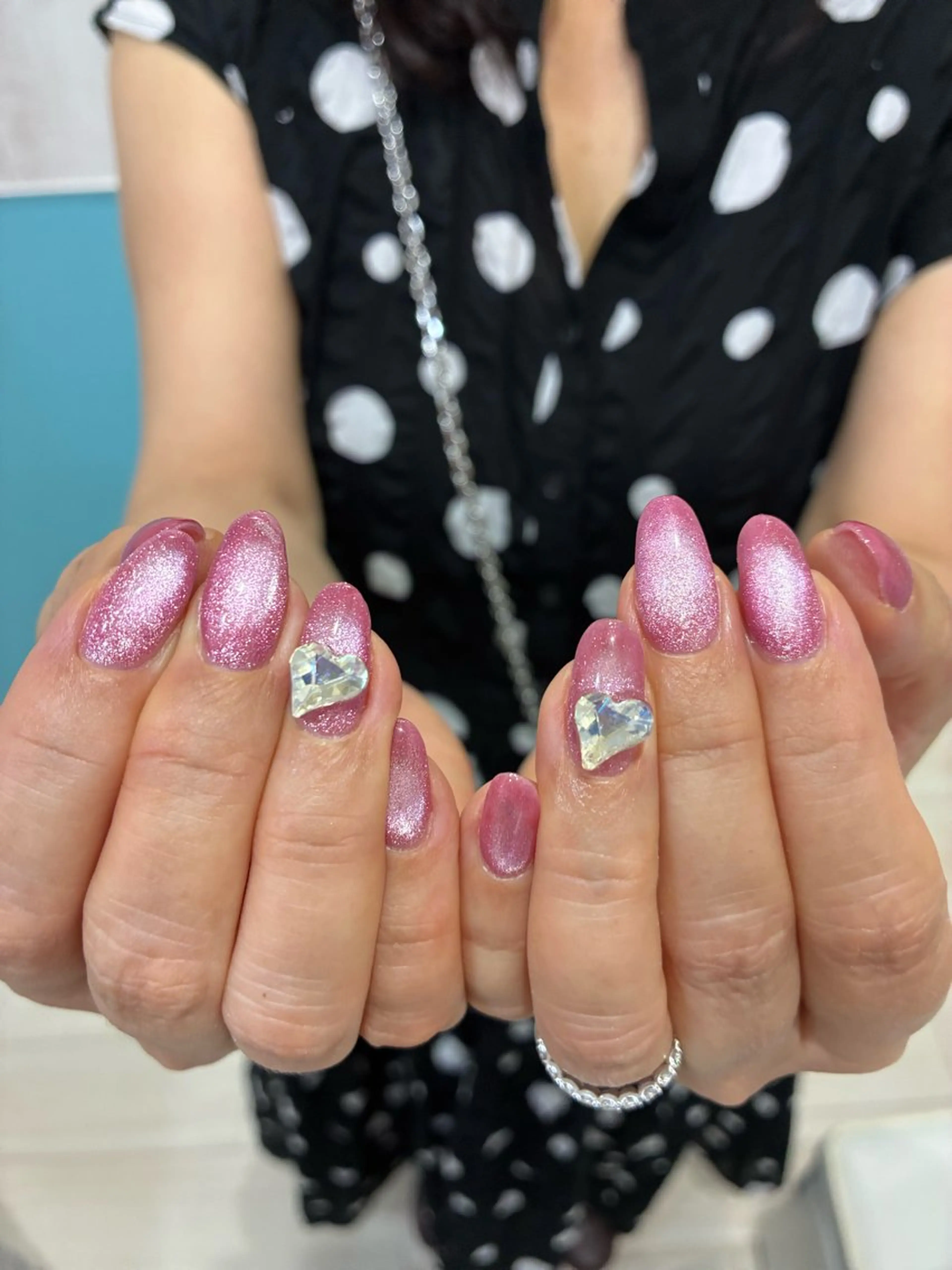 ネイル ハート ピンク ハンドネイル 13日3980円‼️ マグもデザインも◎のネイルデザイン